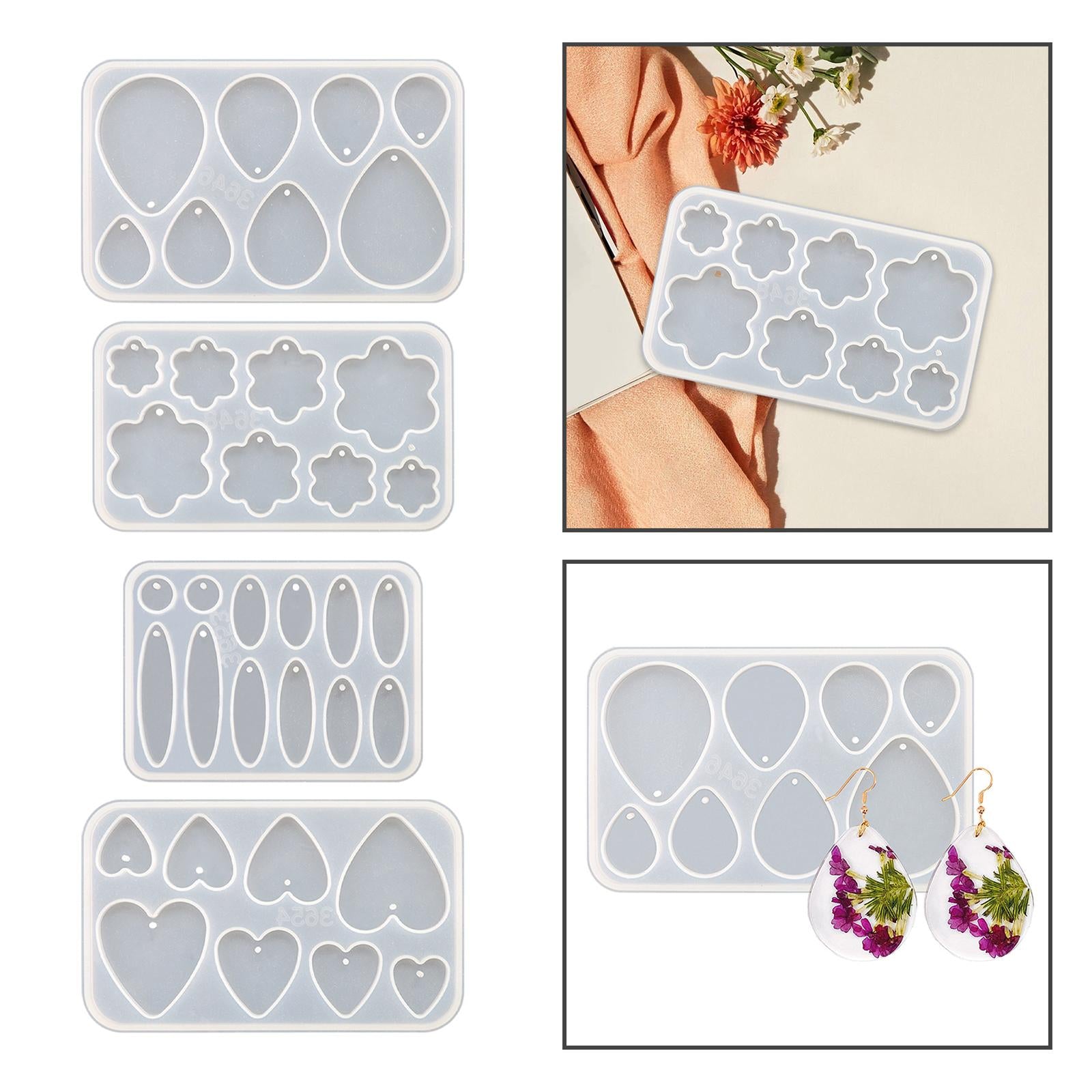 3xEarrings Pendants Mould DIY Epoxy Resin for Party Supplies Crafts Home Decor Water Drop