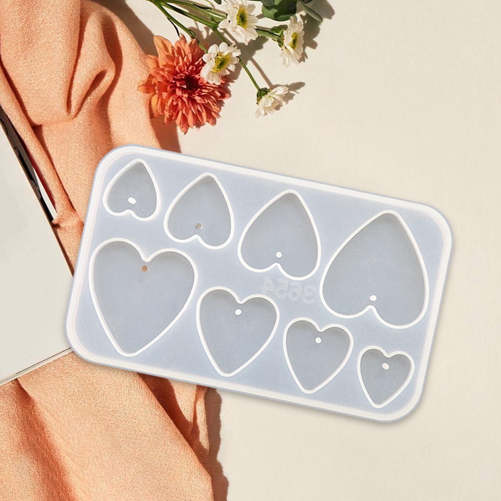 4xEarrings Pendants Mould DIY Epoxy Resin for Party Supplies Crafts Home Decor Heart