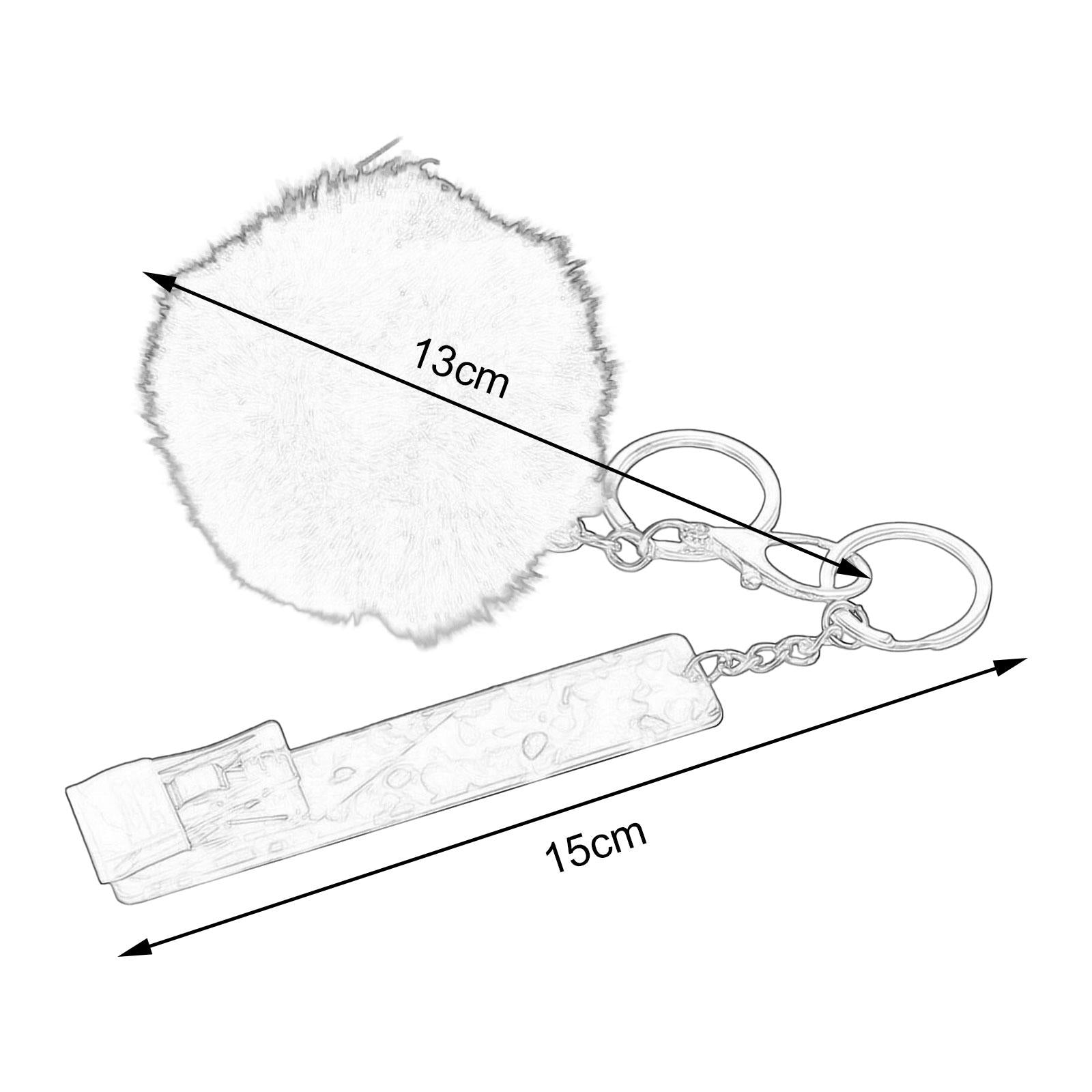 4xCredit Card Puller ATM Keychain Card Clip for Long Nails Picker Card Grabber Blue with Hairball