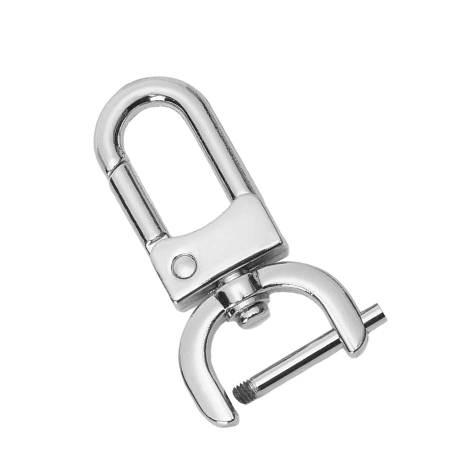 5xDetachable Snap Hook Swivel Clasp with Screw Bar DIY Purse Strap Replacement Silver white L