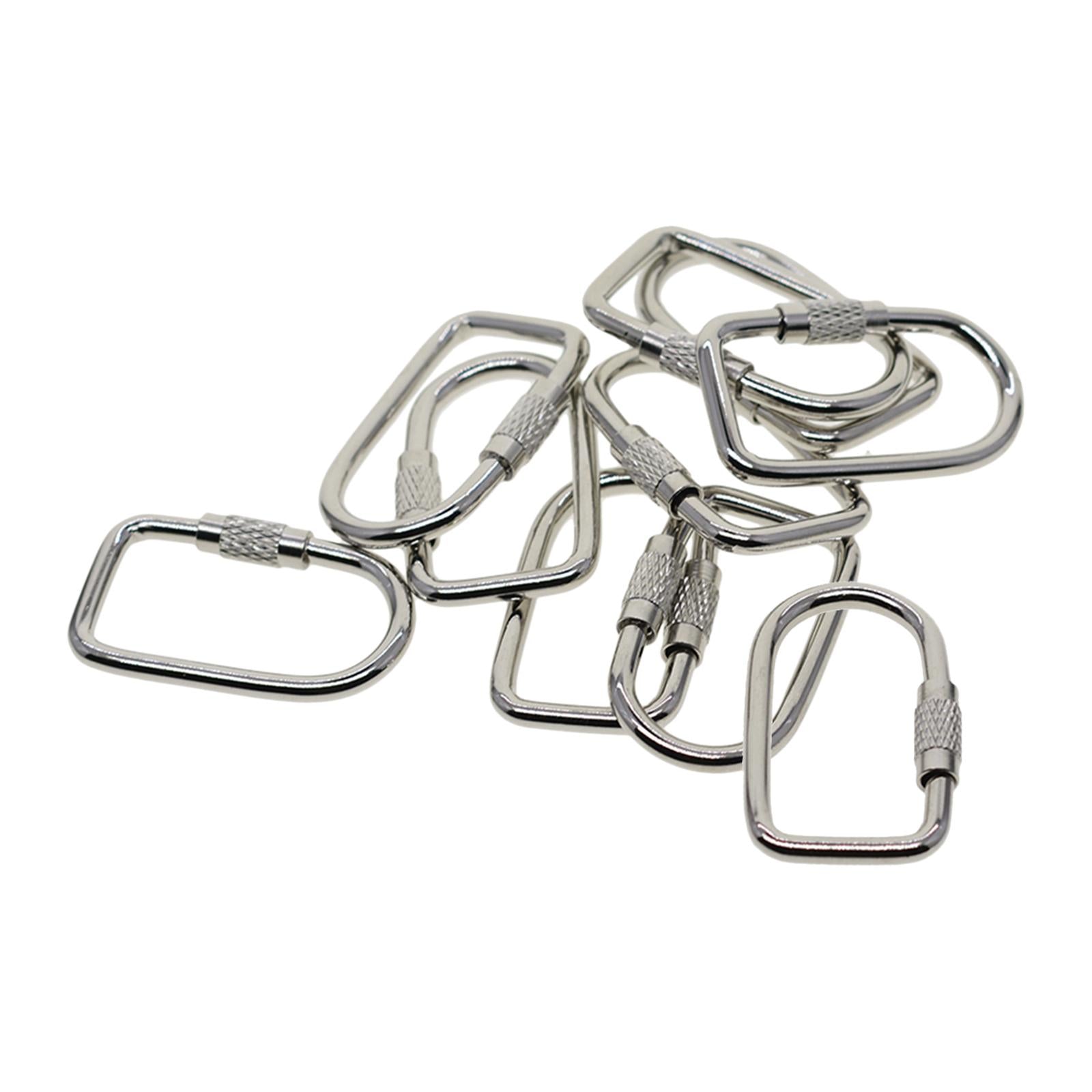 2x10 Pieces Locking Carabiner Locking Clips Screw Lock Buckle for Bags Outdoor
