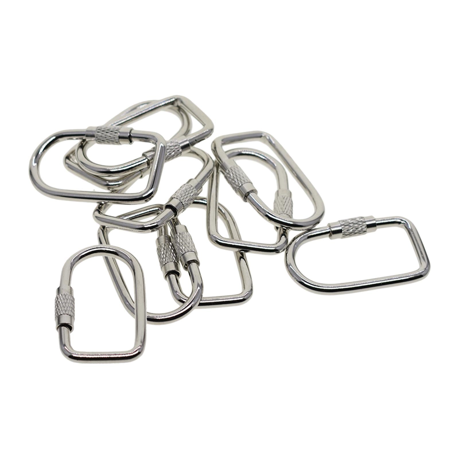 2x10 Pieces Locking Carabiner Locking Clips Screw Lock Buckle for Bags Outdoor
