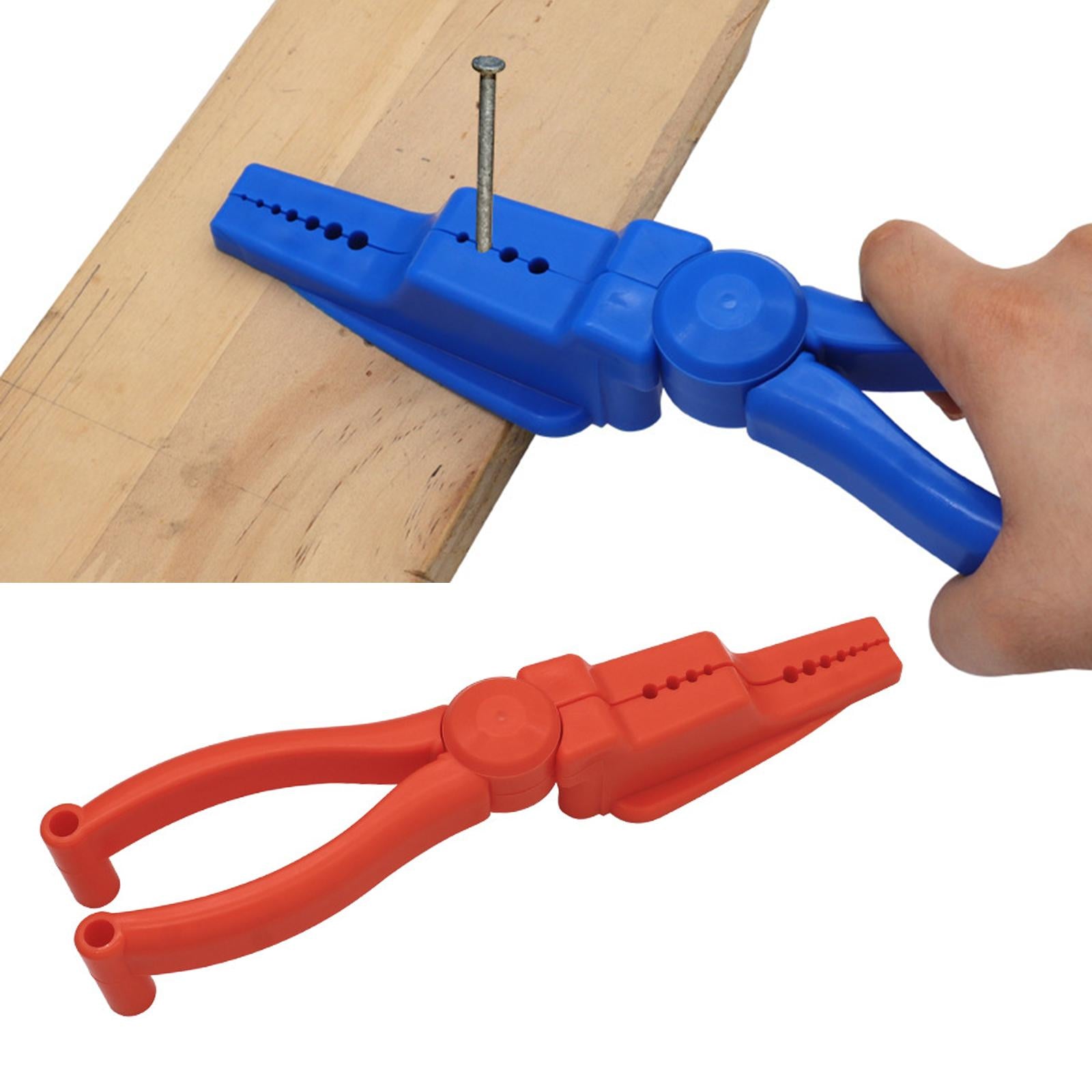 2xNail Holder Pliers Screw Nails Fixer Tool Portable Nail Holder for Hammering Orange