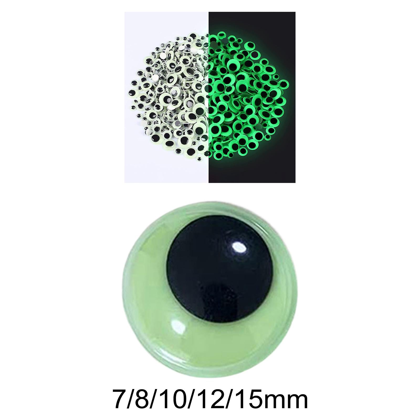 4xGlow in The Dark Eyes Sticky Self Adhesive for Crafts Handmade DIY Soft Toys 7mm 100pcs