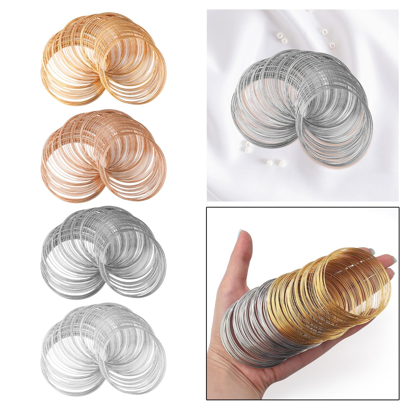 3xMemory Wire for Jewelry Making Beading Wire for Bangle Handmade Gold