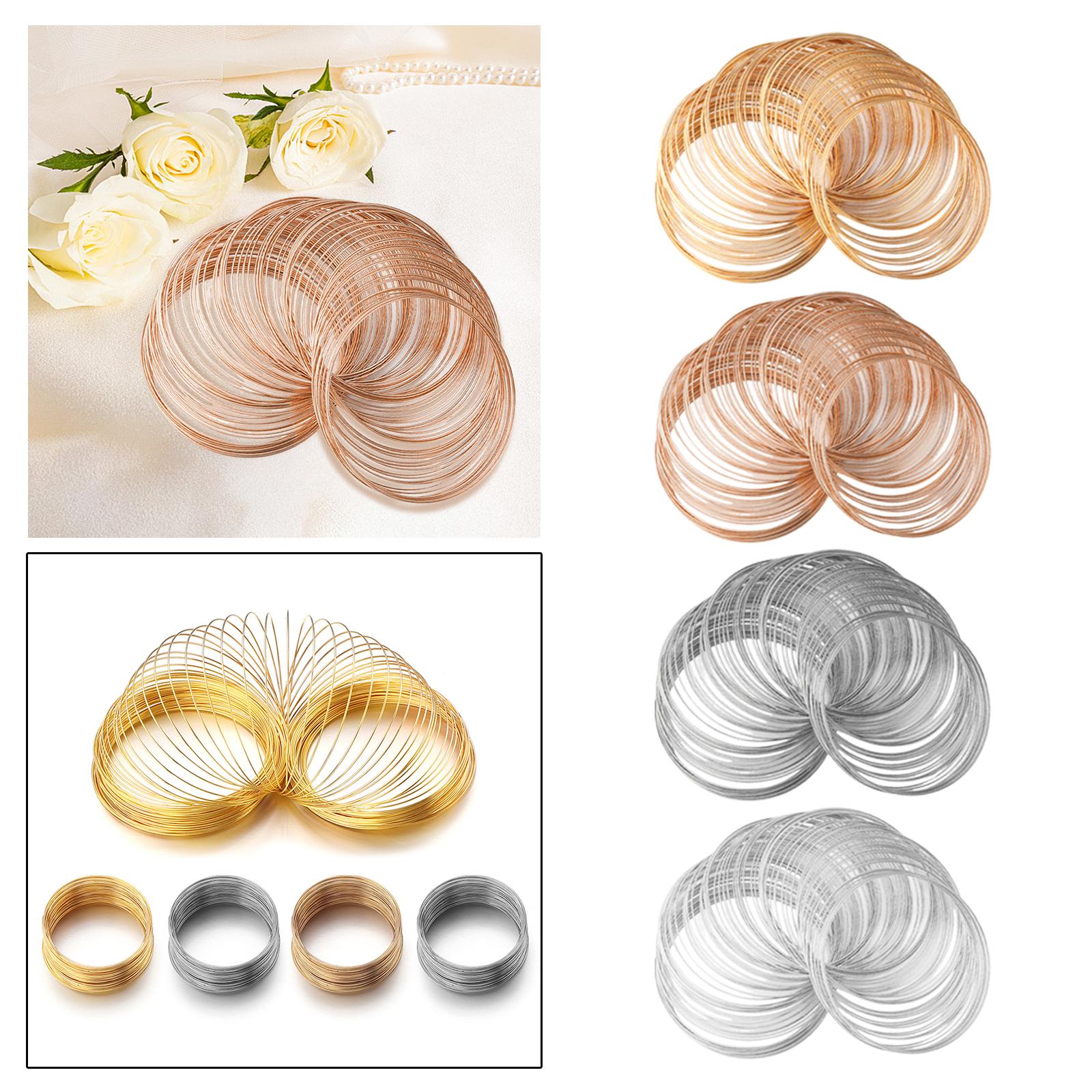 3xMemory Wire for Jewelry Making Beading Wire for Bangle Handmade Gold