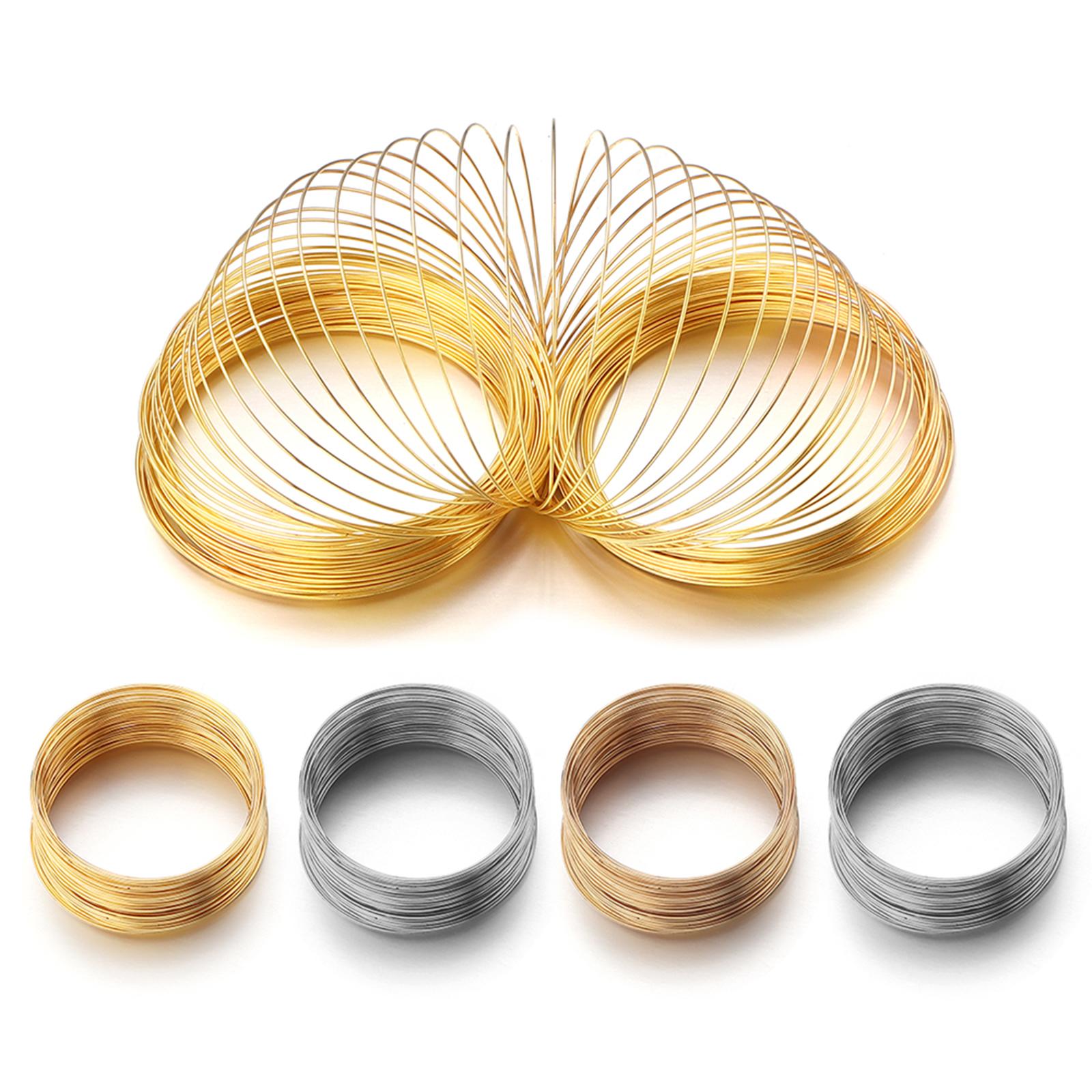 2xMemory Wire for Jewelry Making Beading Wire for Bangle Handmade Gold