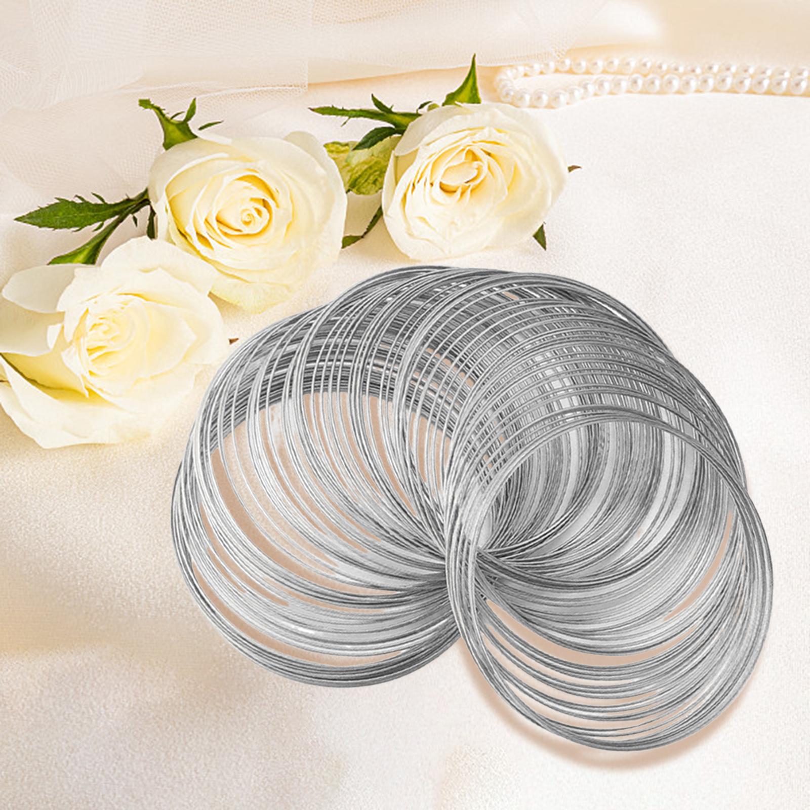 3xMemory Wire for Jewelry Making Beading Wire for Bangle Handmade White K