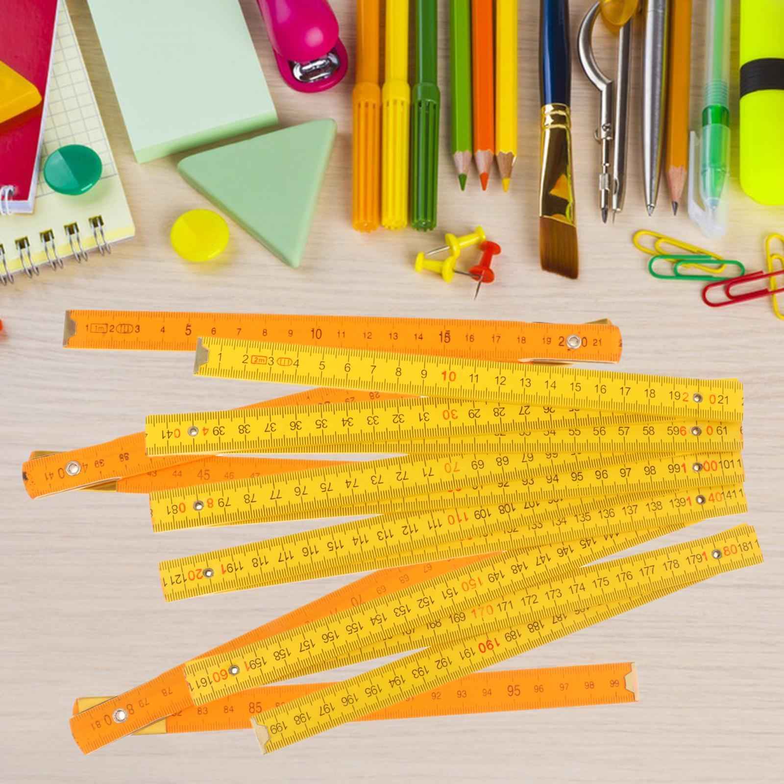 Measuring Stick Compact Folding Wood Rule for Classroom Woodworking Teaching 1m