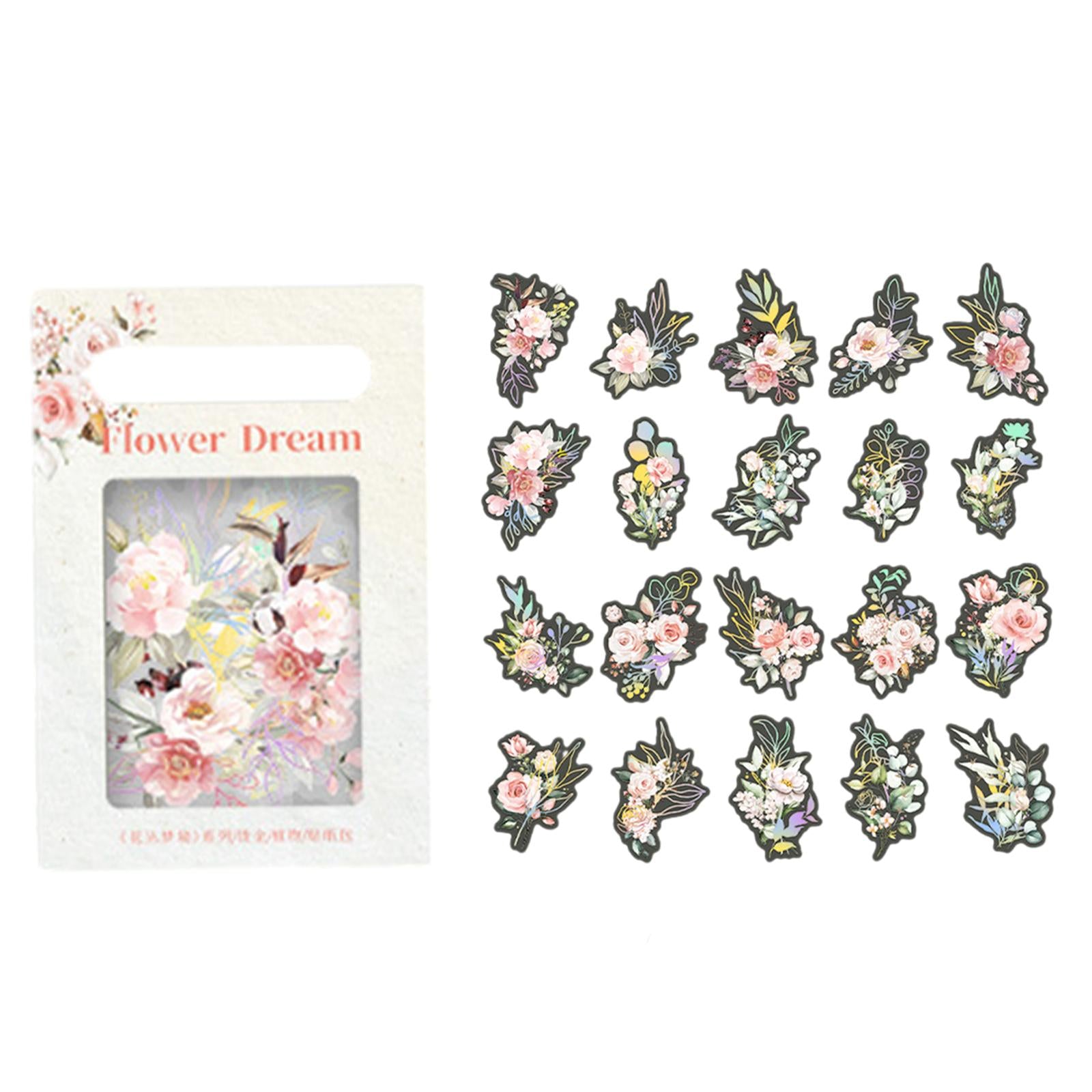2x40Pcs Plant Stickers Set Scrapbooking Stickers for Planner Diary Card Making Flower