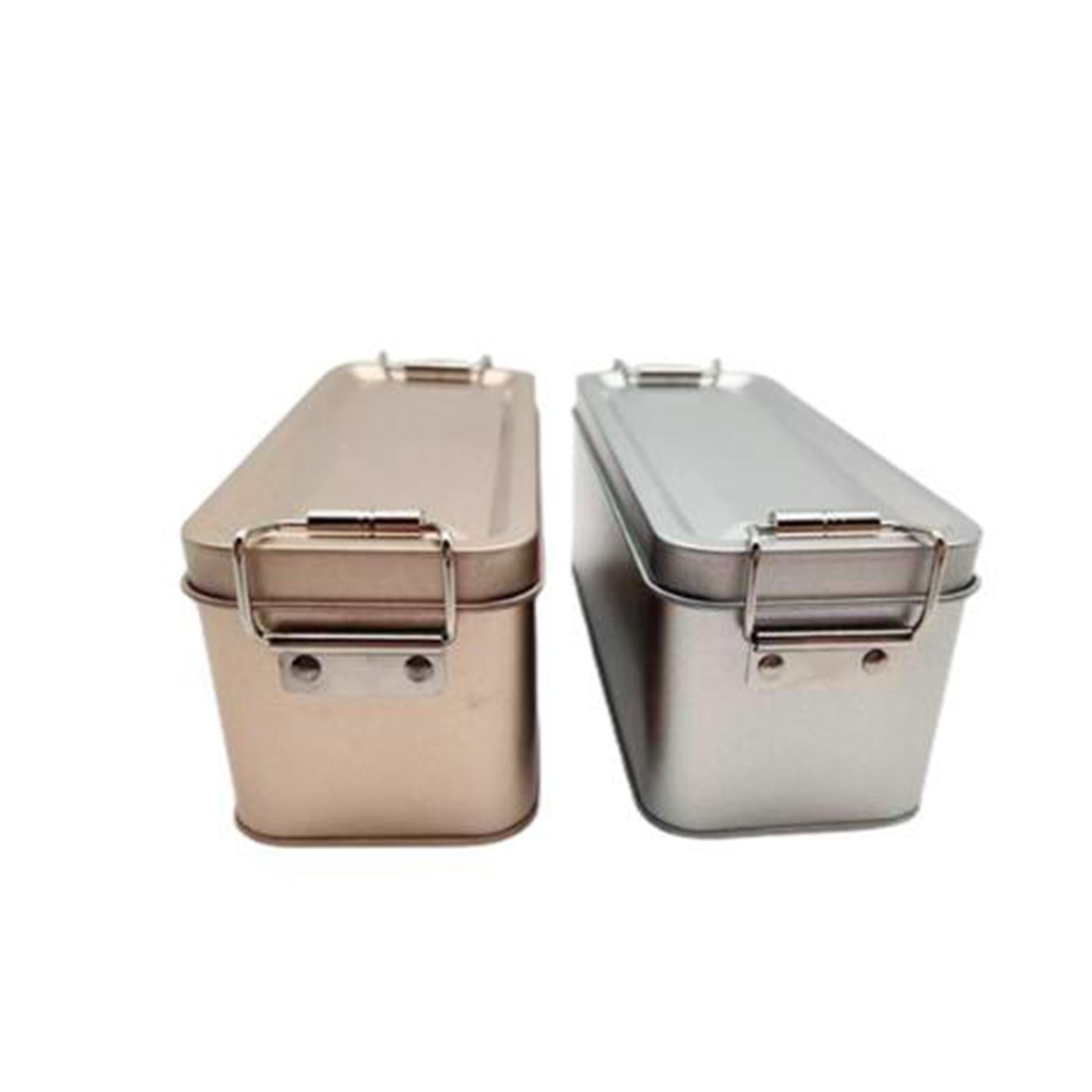 3xMetal Tin Box with Lid Pineapple Cake Packaging Storage Container Cookie Tin Silver