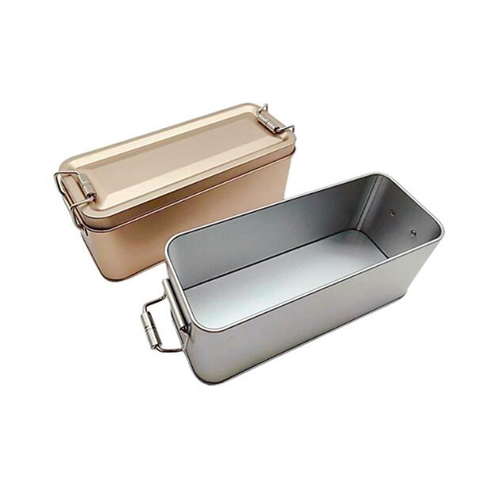 4xMetal Tin Box with Lid Pineapple Cake Packaging Storage Container Cookie Tin Silver