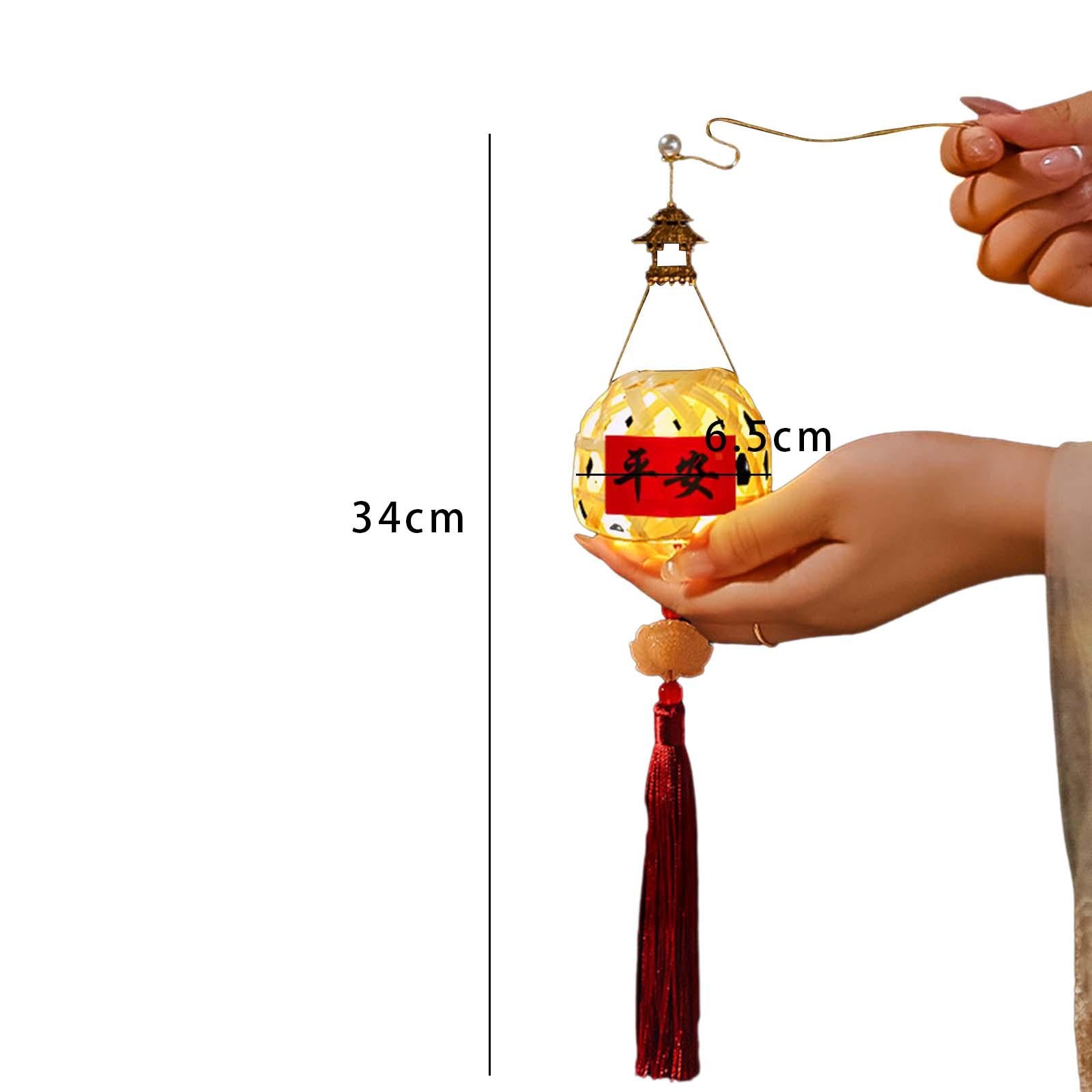 3xMid Autumn Festival Lantern Making Kit Bamboo Lantern Making for Celebration Style B 34cmx6.5cm
