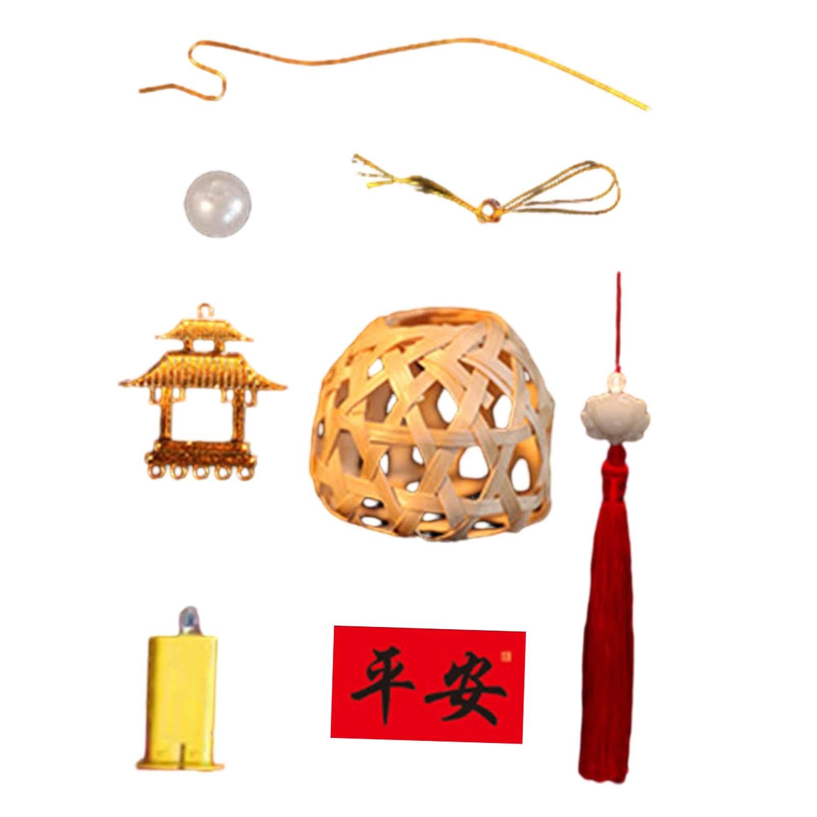 3xMid Autumn Festival Lantern Making Kit Bamboo Lantern Making for Celebration Style B 34cmx6.5cm