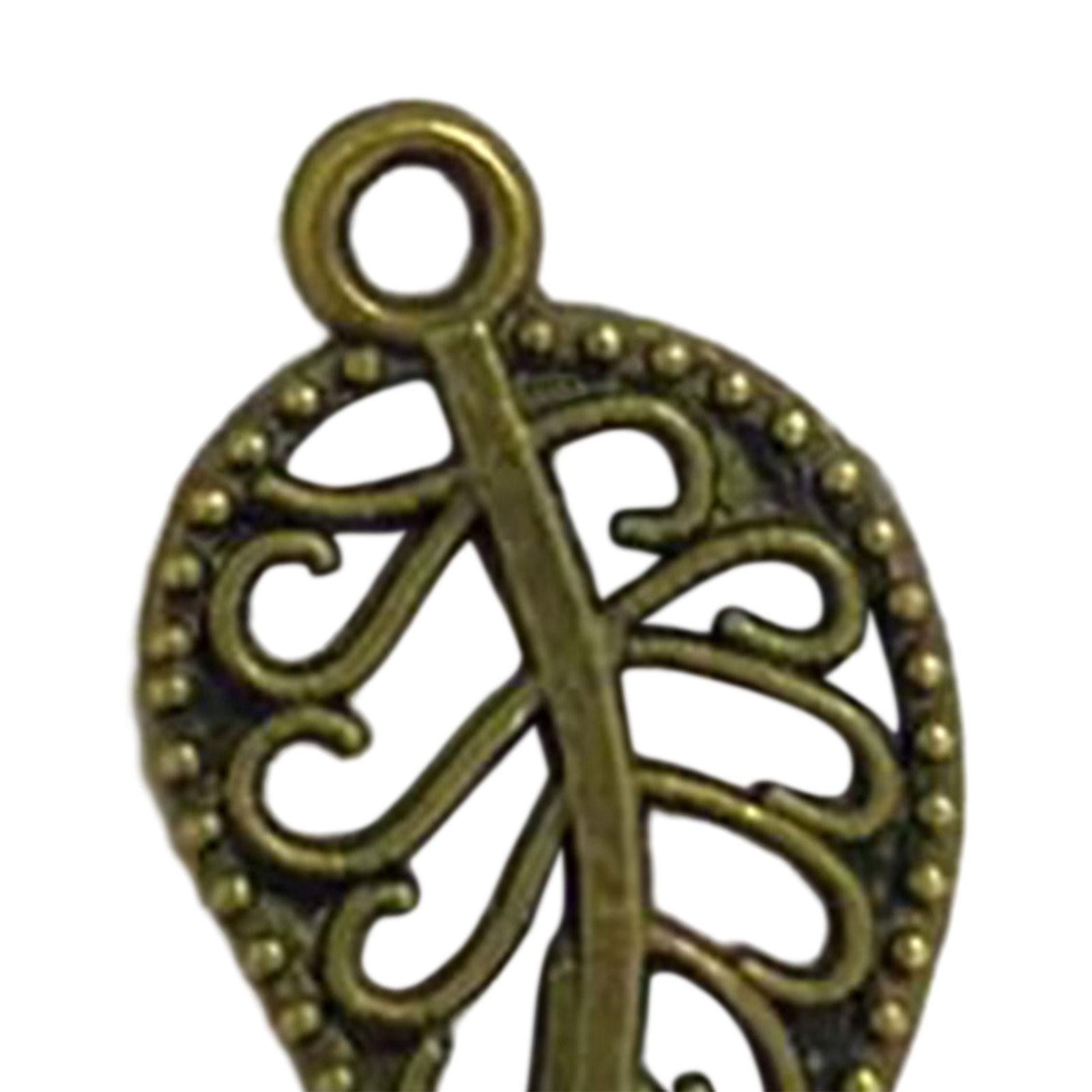 2x50 Pieces Retro Leaf Charms Pendents for DIY Crafts Graduation Gift Necklace Bronze Color