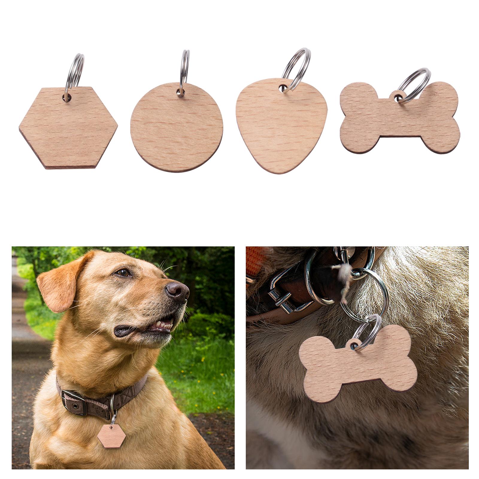 4xUnfinished Dog Tag Identification Tag Prevent Pet Lost Personalized Pets Tag Hexagon 3x2.55x0.2cm