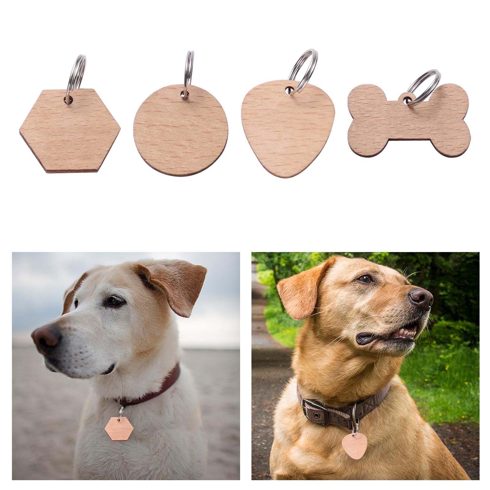 4xUnfinished Dog Tag Identification Tag Prevent Pet Lost Personalized Pets Tag Hexagon 3x2.55x0.2cm