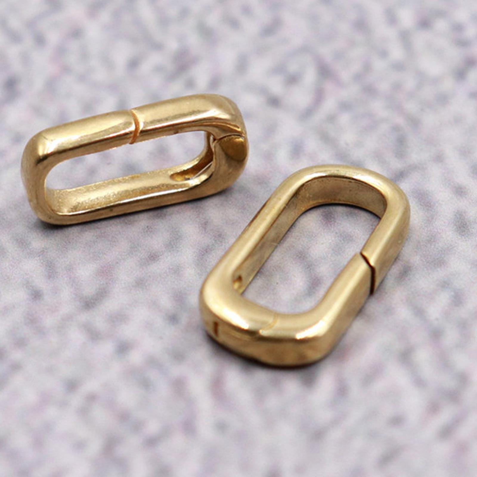 2xSolid Gold Oval Snap Push Connector Lock Metal Lobster Clasps Jewelry Making
