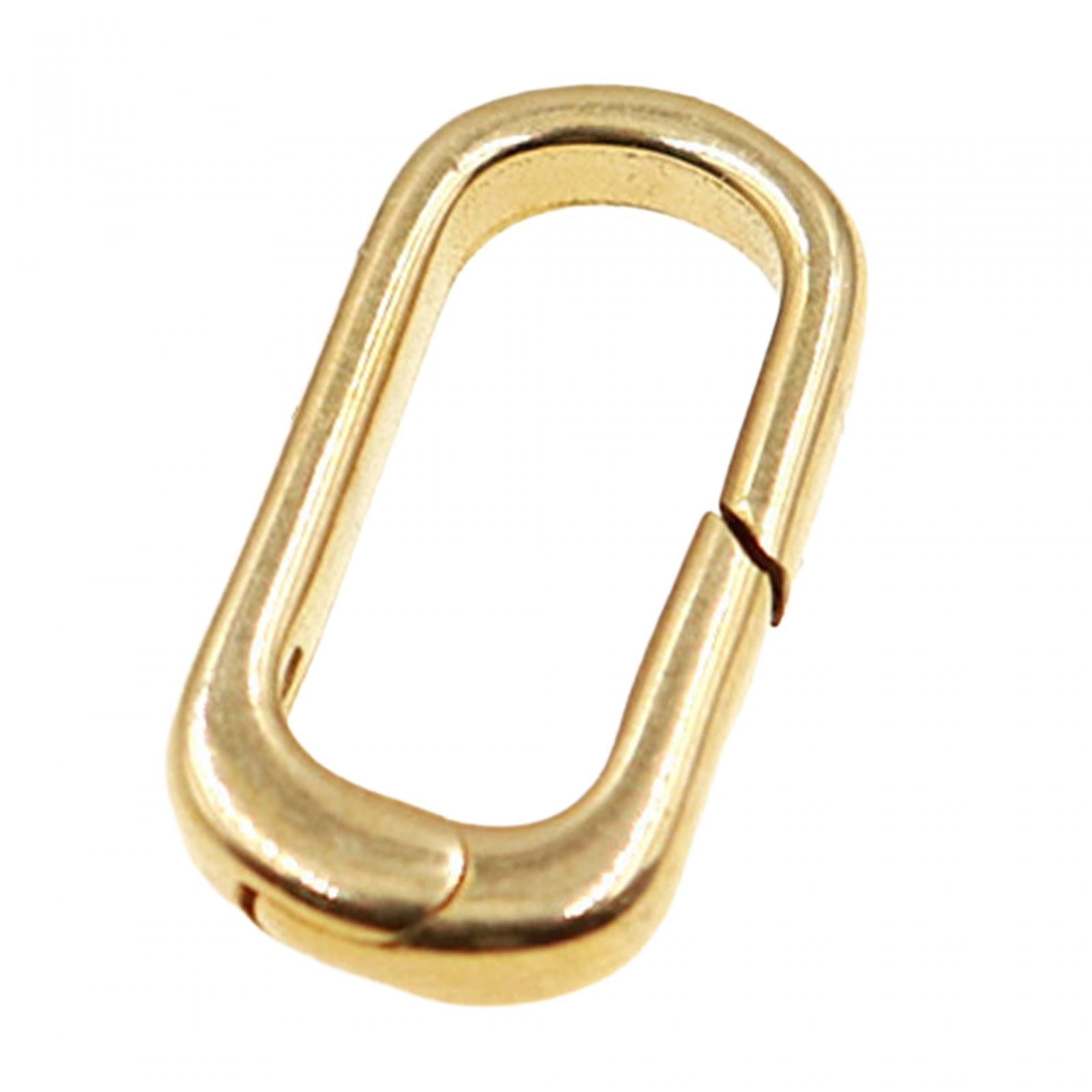 2xSolid Gold Oval Snap Push Connector Lock Metal Lobster Clasps Jewelry Making