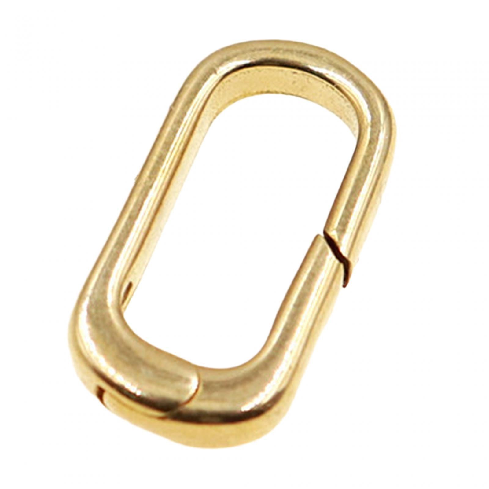 2xSolid Gold Oval Snap Push Connector Lock Metal Lobster Clasps Jewelry Making