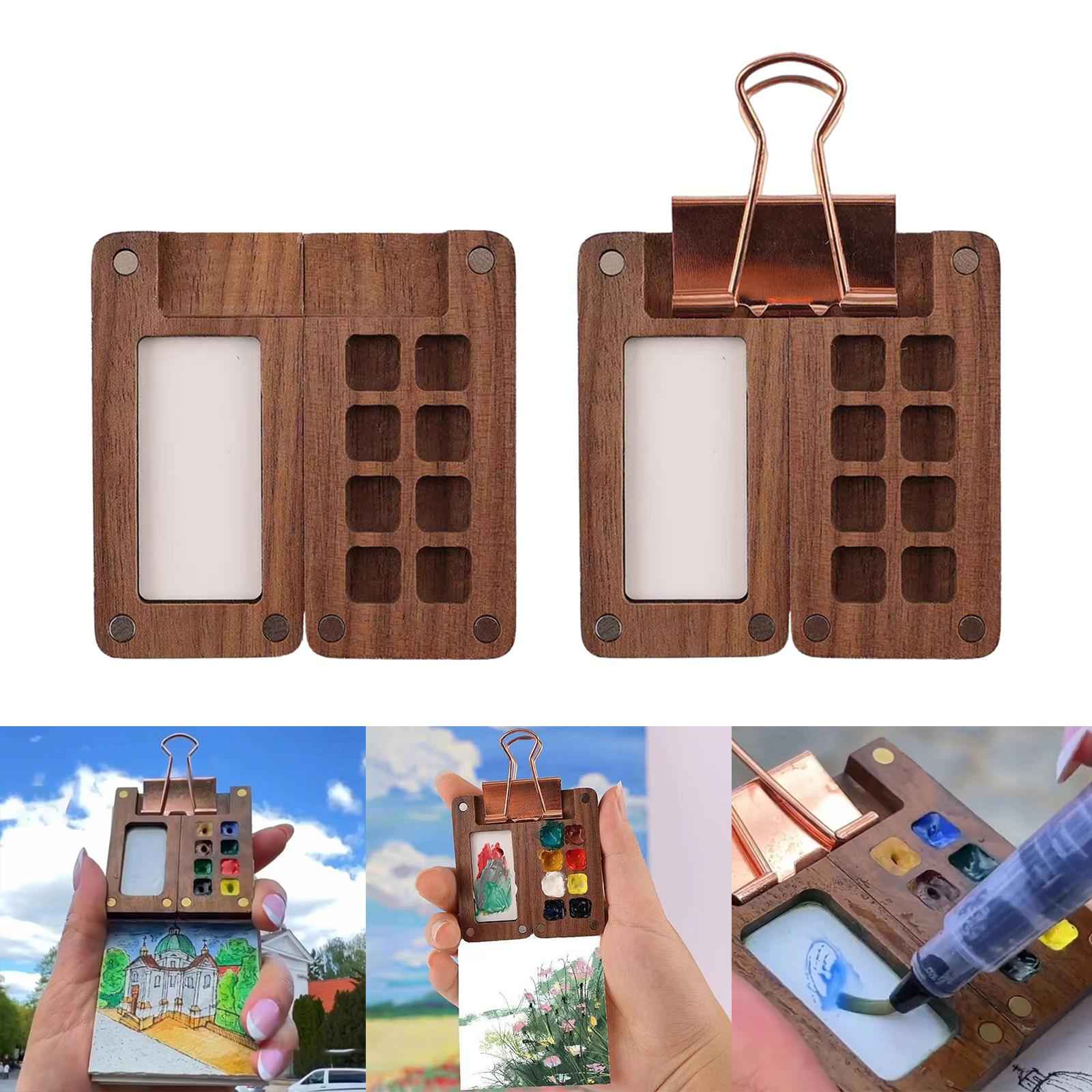 Watercolor Palette Wood Paint Palette for Gouache Oil Paint Pigments Acrylic Without Clip