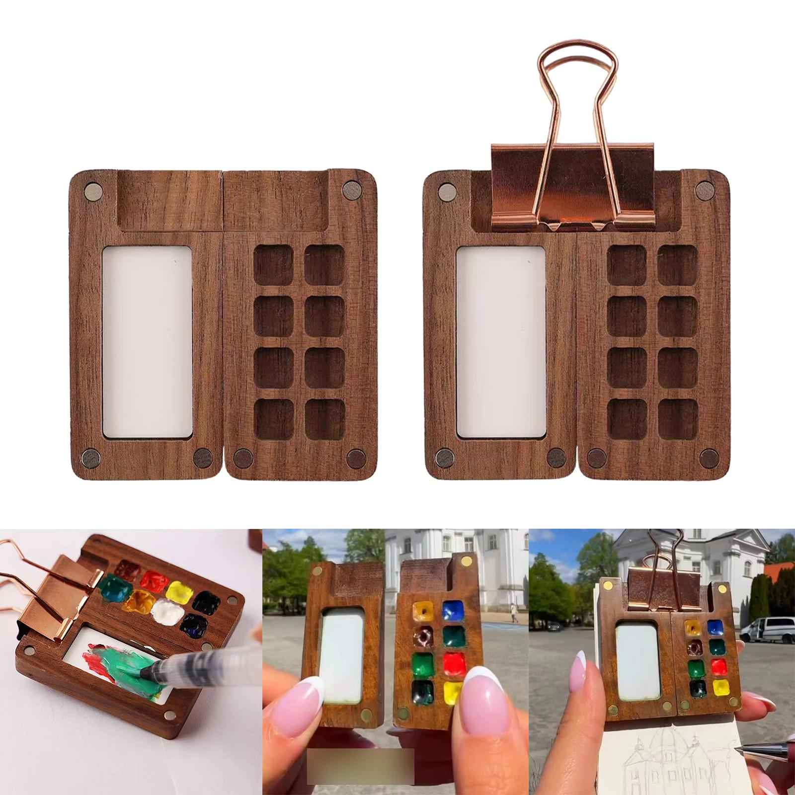 Watercolor Palette Wood Paint Palette for Gouache Oil Paint Pigments Acrylic Without Clip