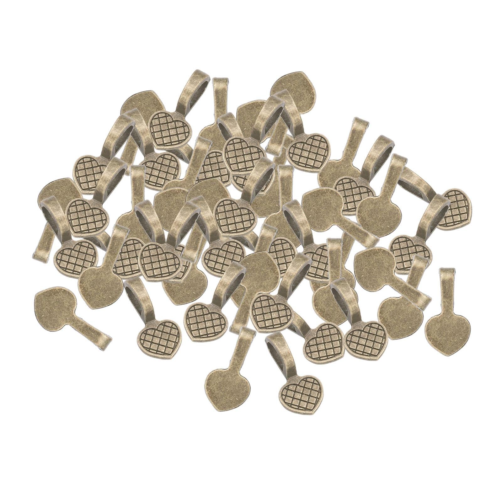 2x50Pcs Glue on Bails 19x9.5mm Flat Pad Bails for DIY Craft Necklaces Pendants