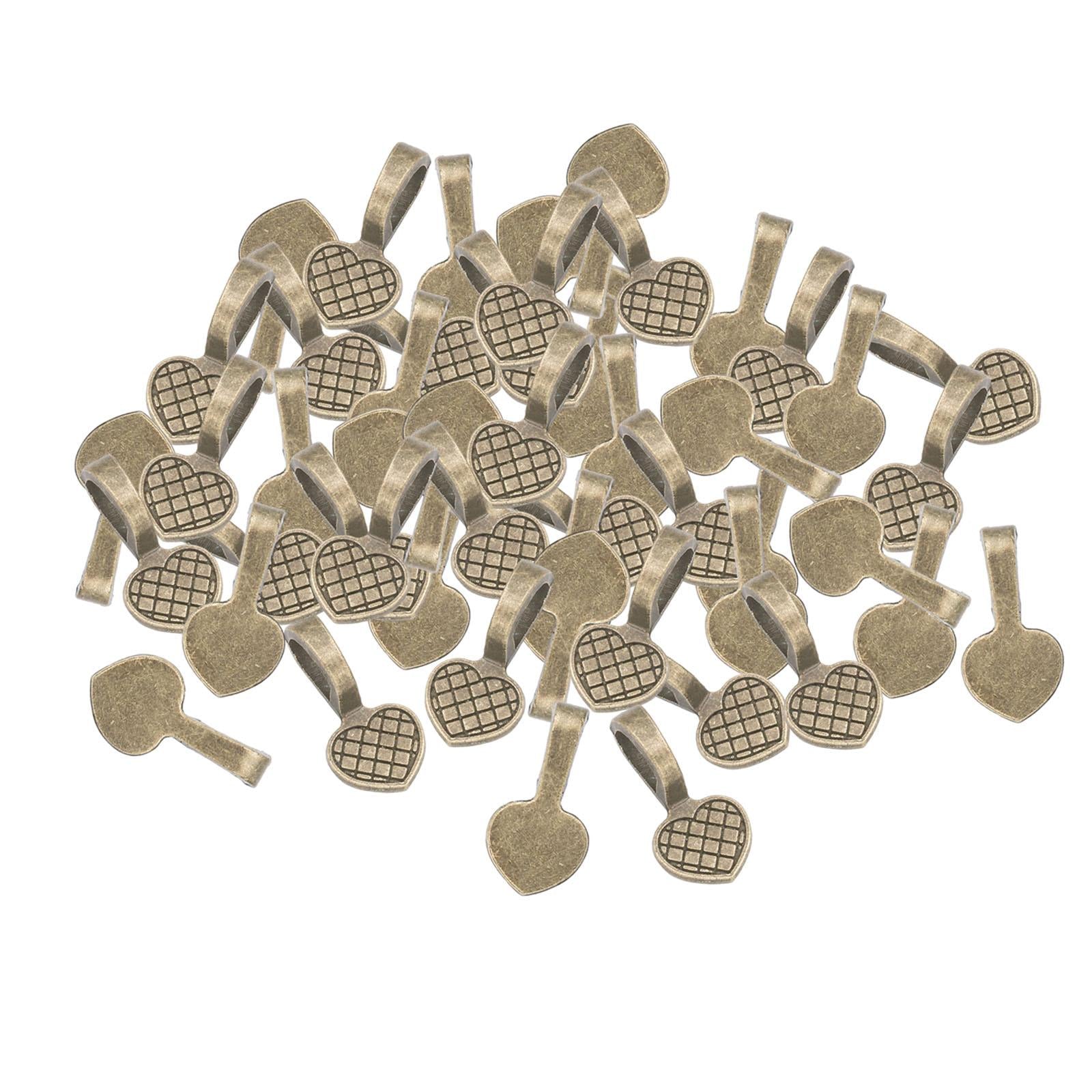 2x50Pcs Glue on Bails 19x9.5mm Flat Pad Bails for DIY Craft Necklaces Pendants