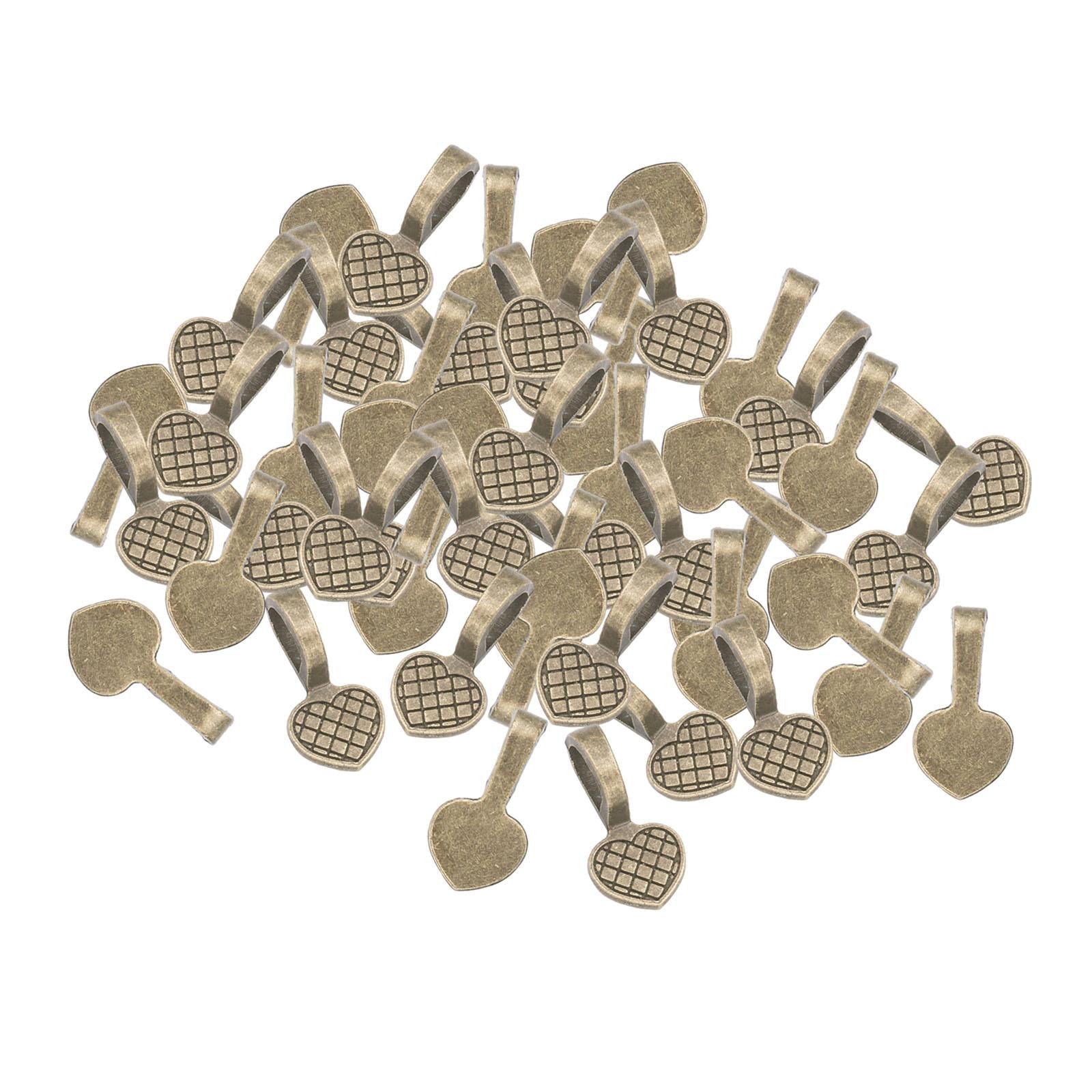 2x50Pcs Glue on Bails 19x9.5mm Flat Pad Bails for DIY Craft Necklaces Pendants