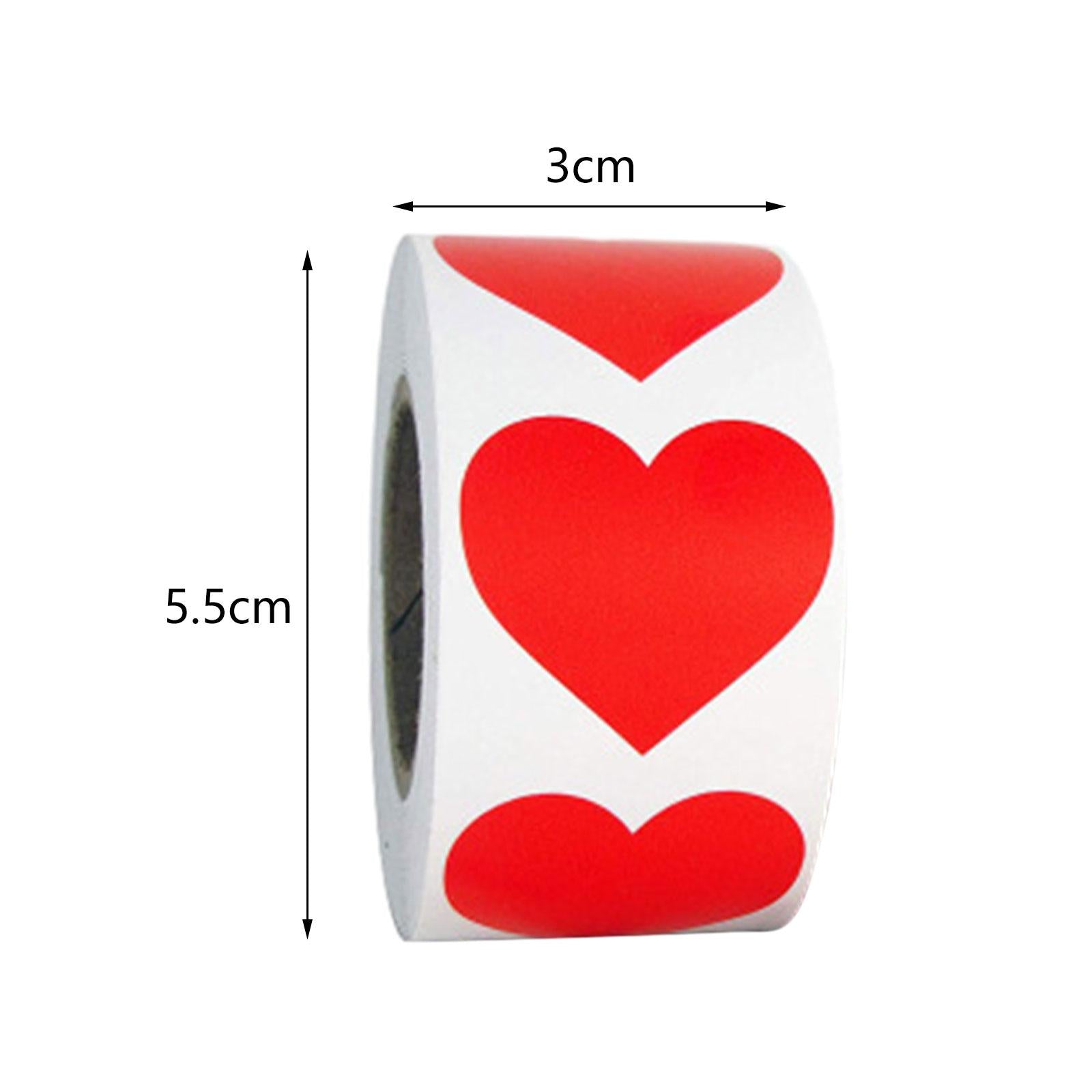 3xHeart Stickers 500Pcs Valentines Day Decoration for Birthdays Party Holidays Red