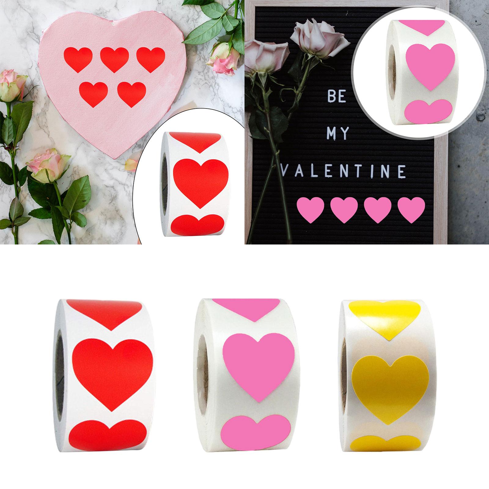 4xHeart Stickers 500Pcs Valentines Day Decoration for Birthdays Party Holidays Red