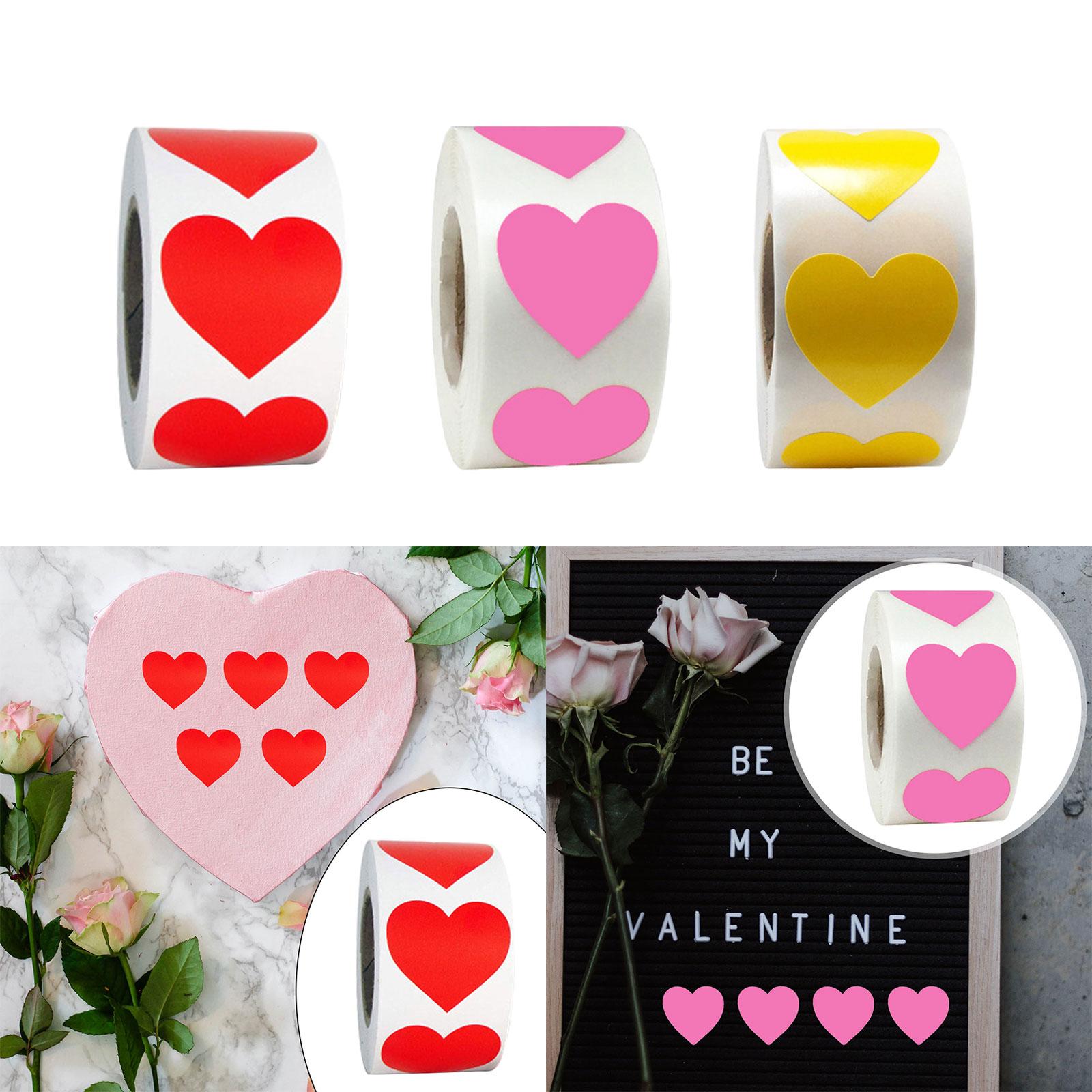 4xHeart Stickers 500Pcs Valentines Day Decoration for Birthdays Party Holidays Red