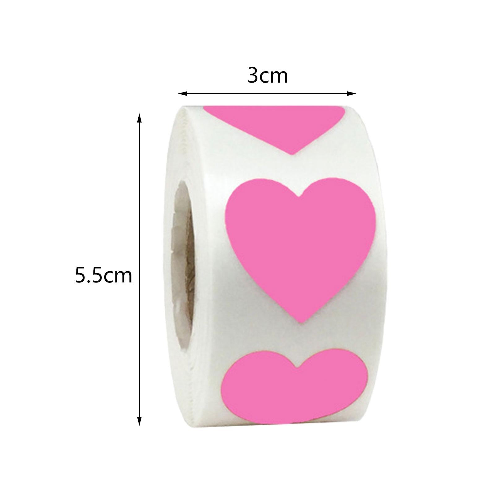 3xHeart Stickers 500Pcs Valentines Day Decoration for Birthdays Party Holidays Pink