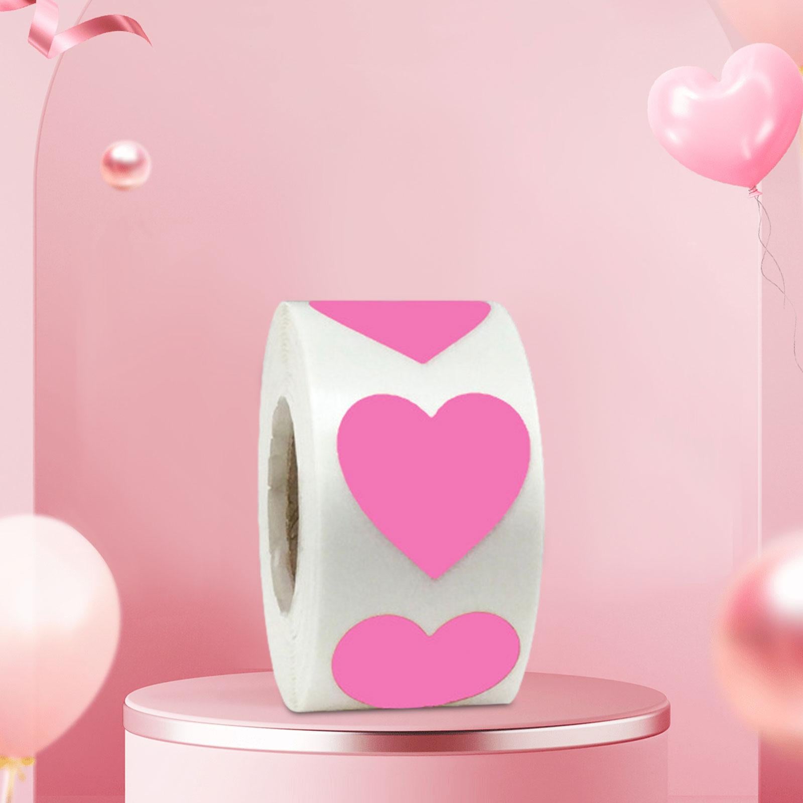 4xHeart Stickers 500Pcs Valentines Day Decoration for Birthdays Party Holidays Pink