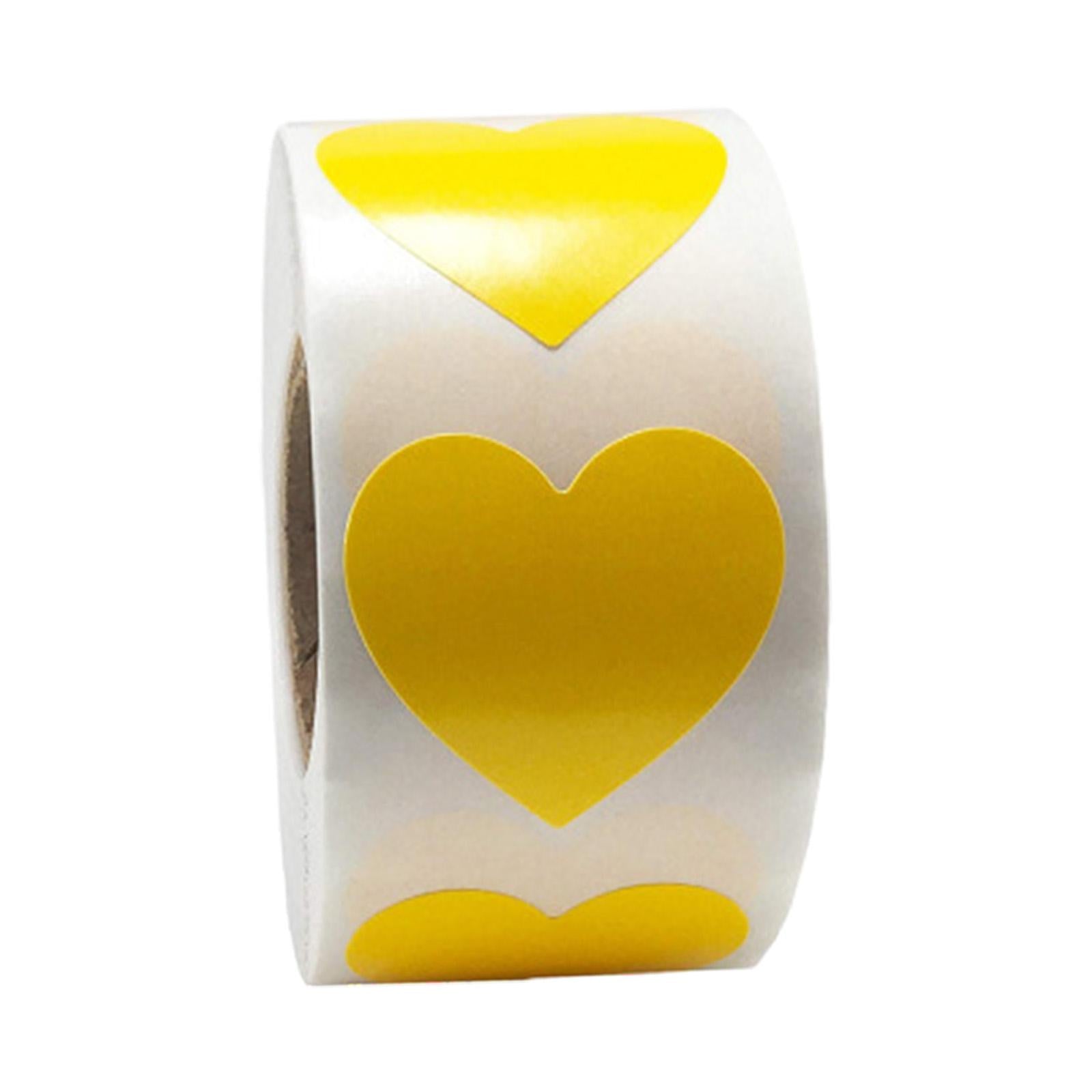 2xHeart Stickers 500Pcs Valentines Day Decoration for Birthdays Party Holidays Yellow