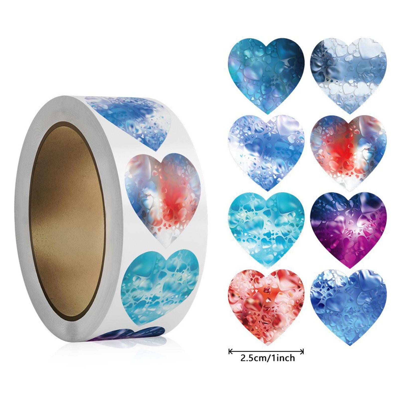 2x500x Heart Stickers 1 Cute Valentines Day Stickers for DIY Crafts Scrapbook Style A"