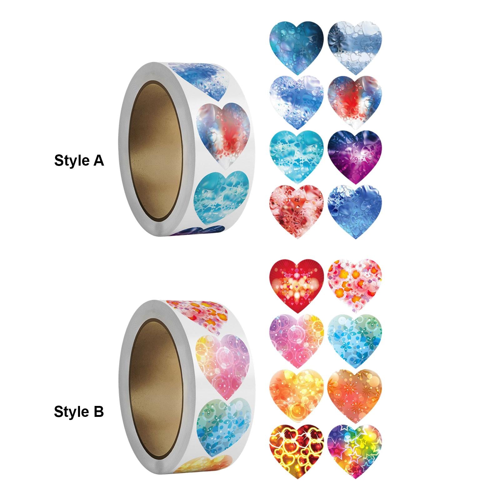 2x500x Heart Stickers 1 Cute Valentines Day Stickers for DIY Crafts Scrapbook Style A"