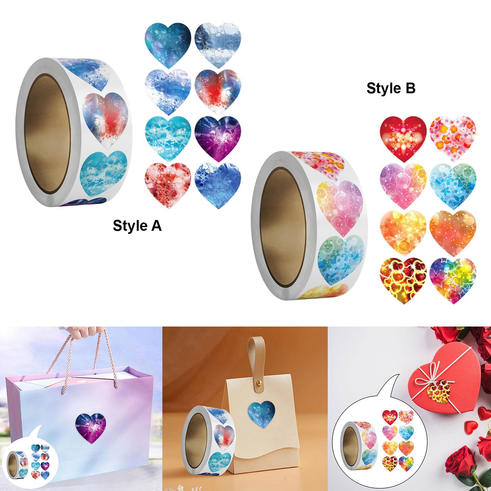 3x500x Heart Stickers 1 Cute Valentines Day Stickers for DIY Crafts Scrapbook Style A"