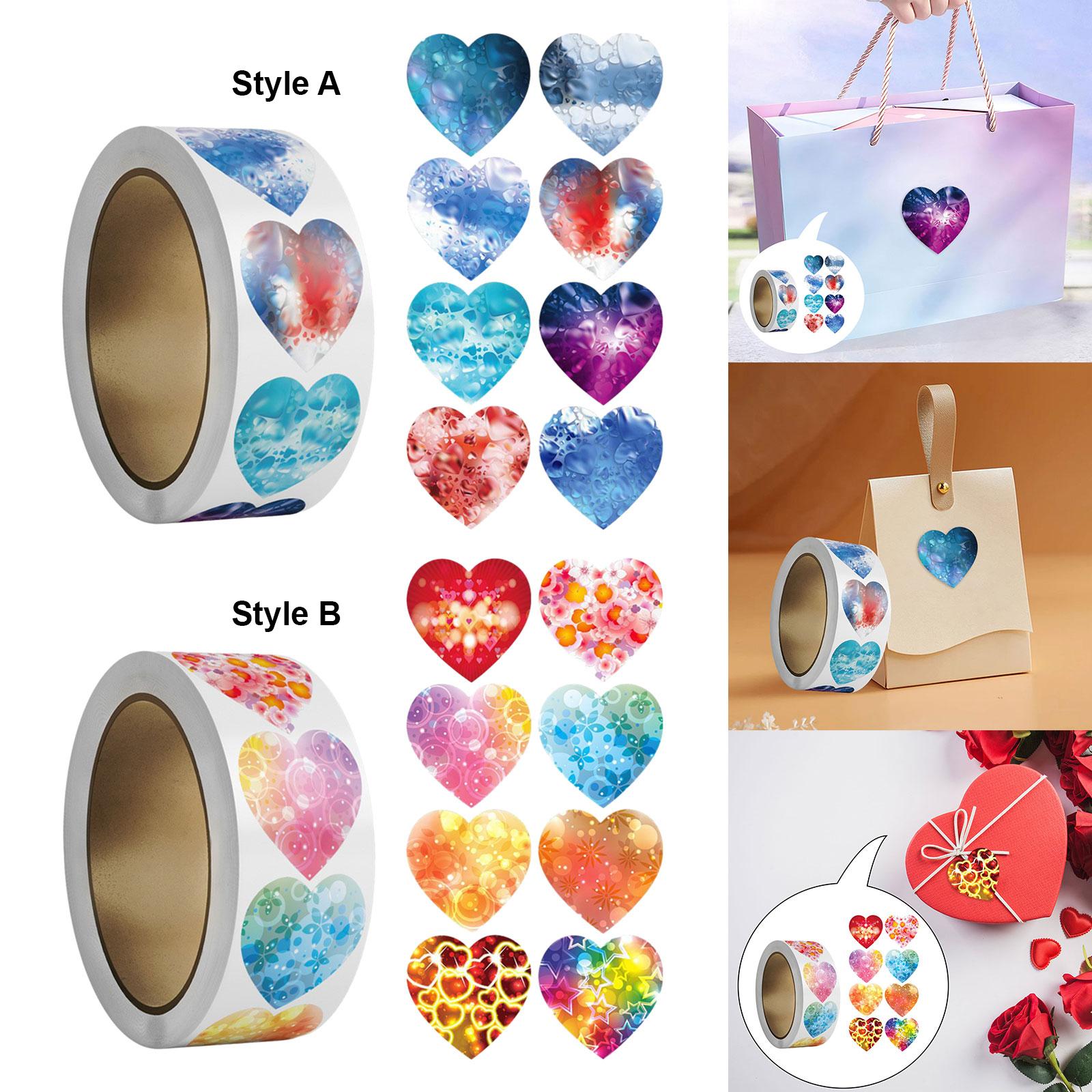 2x500x Heart Stickers 1 Cute Valentines Day Stickers for DIY Crafts Scrapbook Style A"