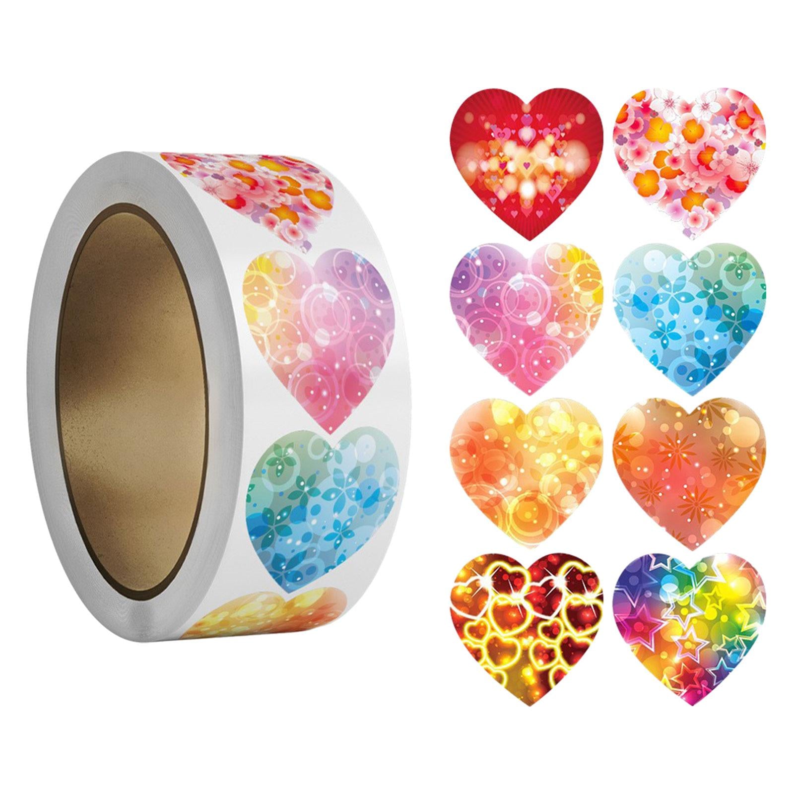 4x500x Heart Stickers 1 Cute Valentines Day Stickers for DIY Crafts Scrapbook Style B"