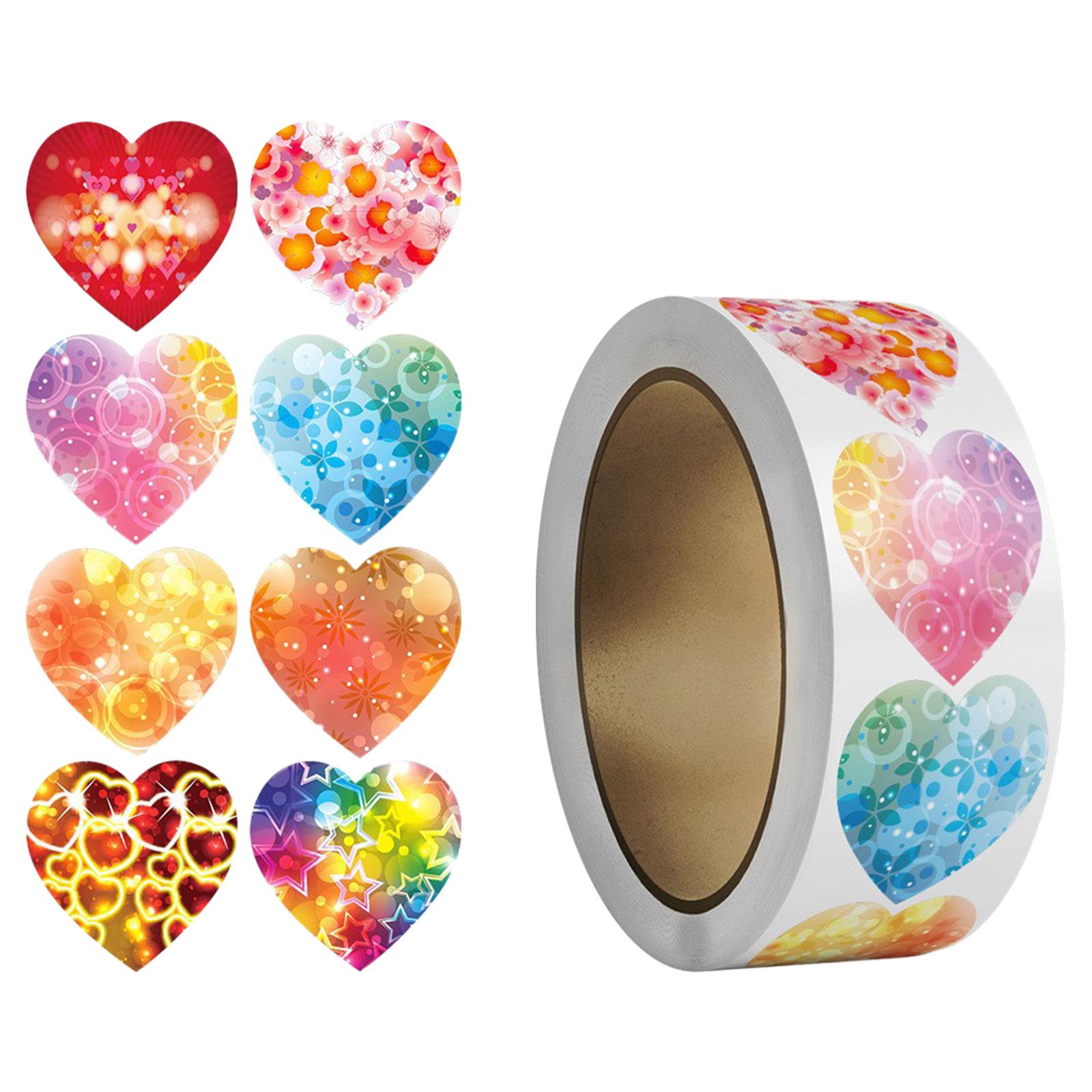 4x500x Heart Stickers 1 Cute Valentines Day Stickers for DIY Crafts Scrapbook Style B"
