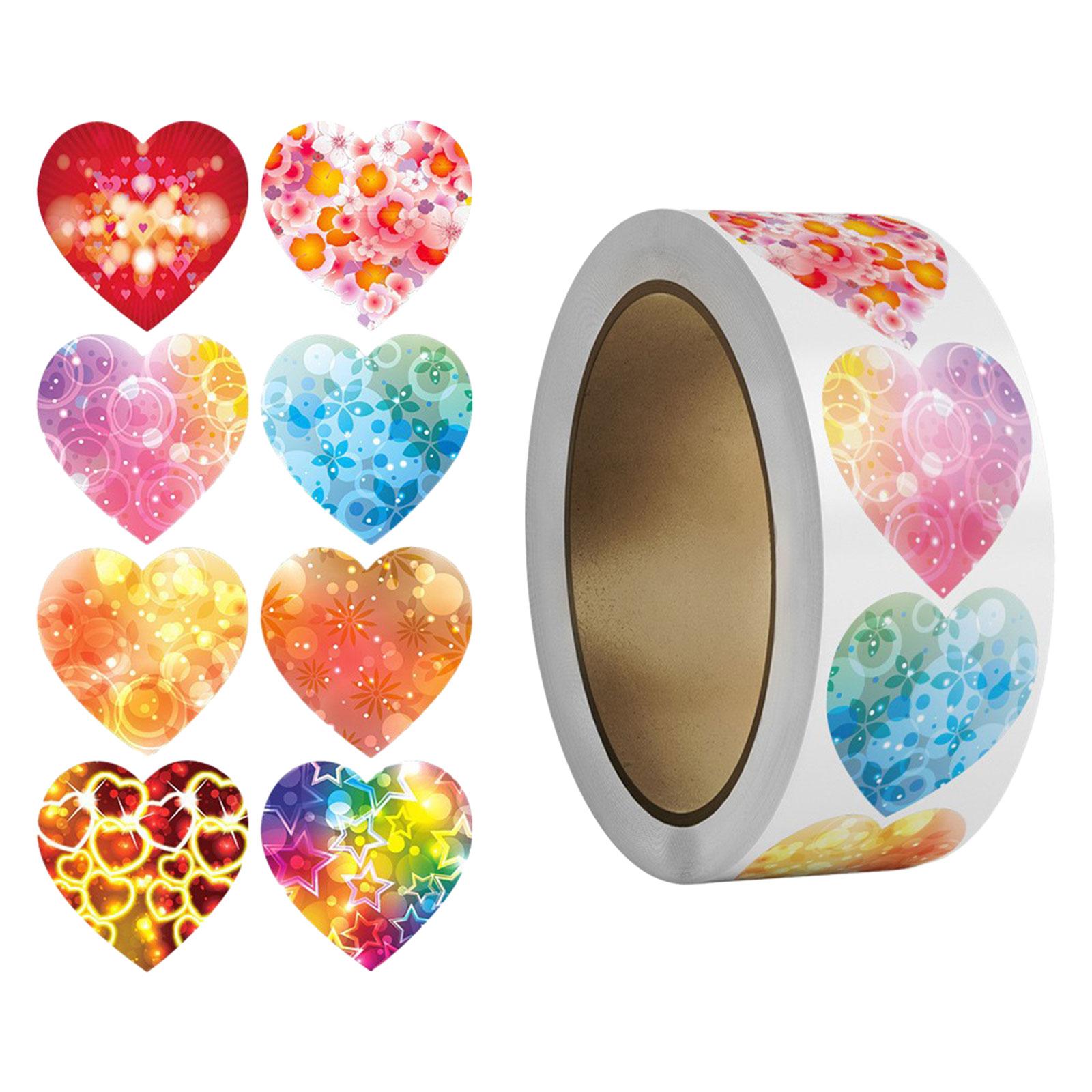 4x500x Heart Stickers 1 Cute Valentines Day Stickers for DIY Crafts Scrapbook Style B"