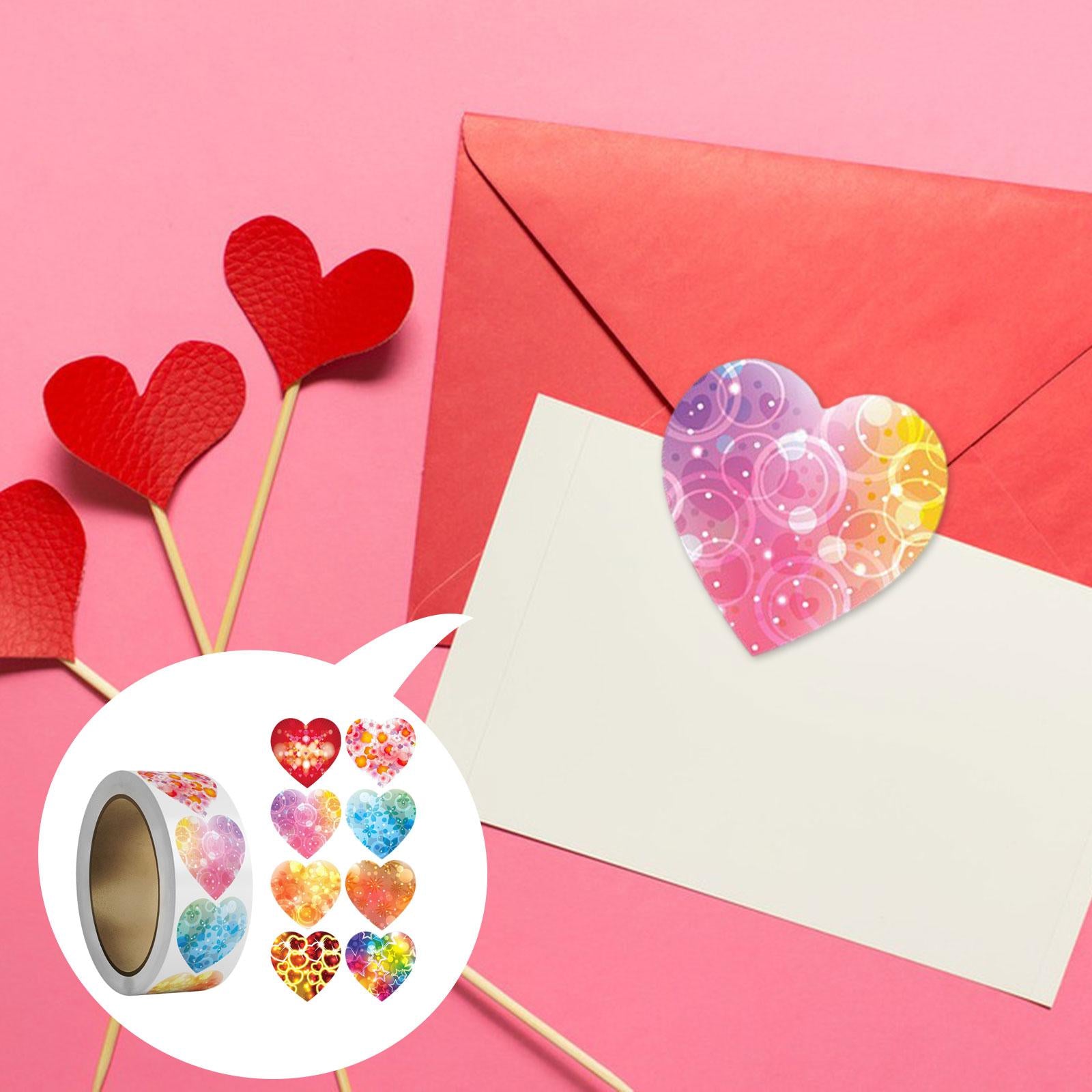 4x500x Heart Stickers 1 Cute Valentines Day Stickers for DIY Crafts Scrapbook Style B"