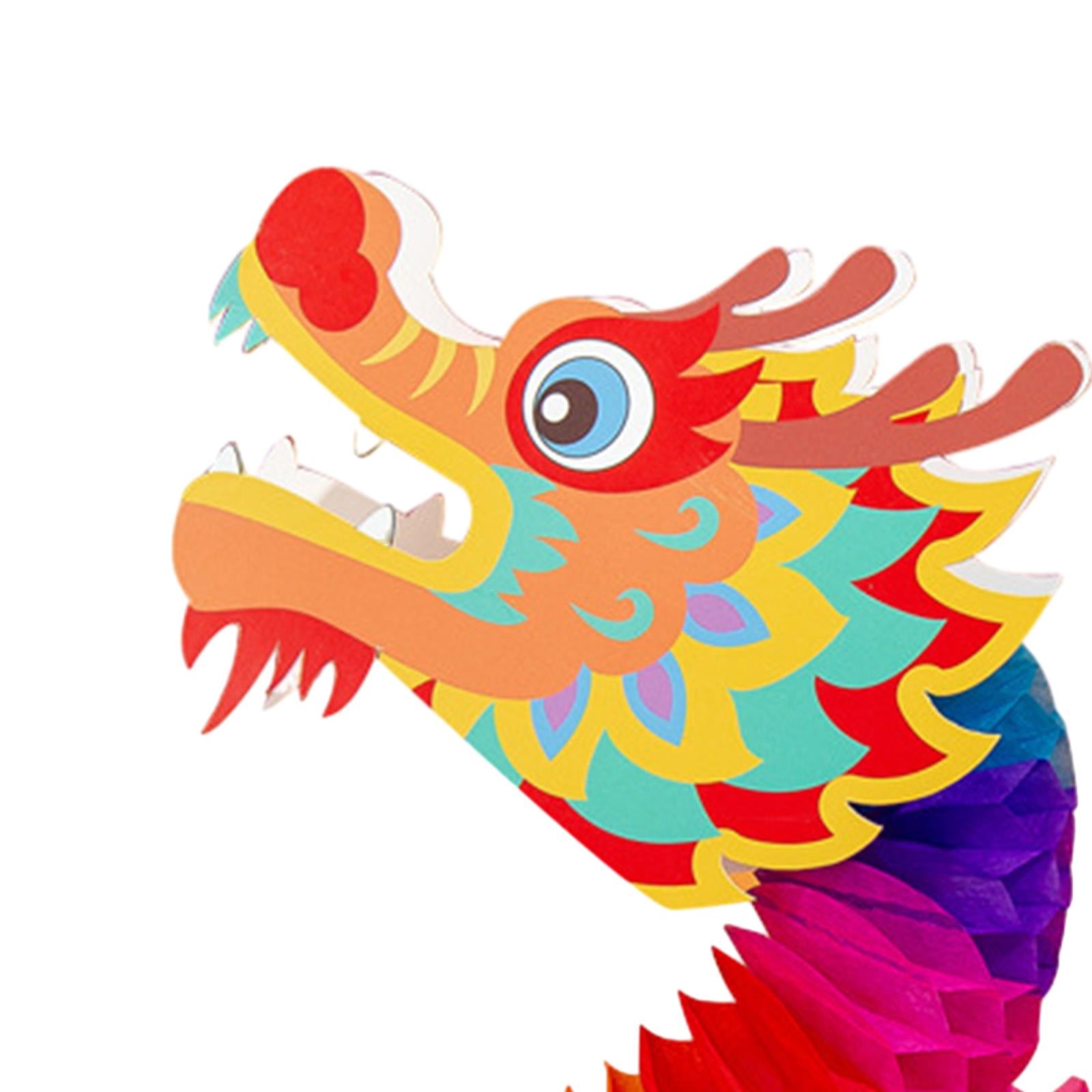 3xChinese Paper Dragon Pick Props 3D Toys for Spring Festival Outdoor New Year