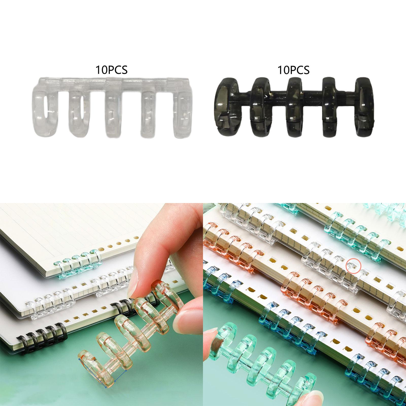 4x10Pcs Loose Leaf Binder Rings Kids Binding Rings for Album Travel Diary Home Clear
