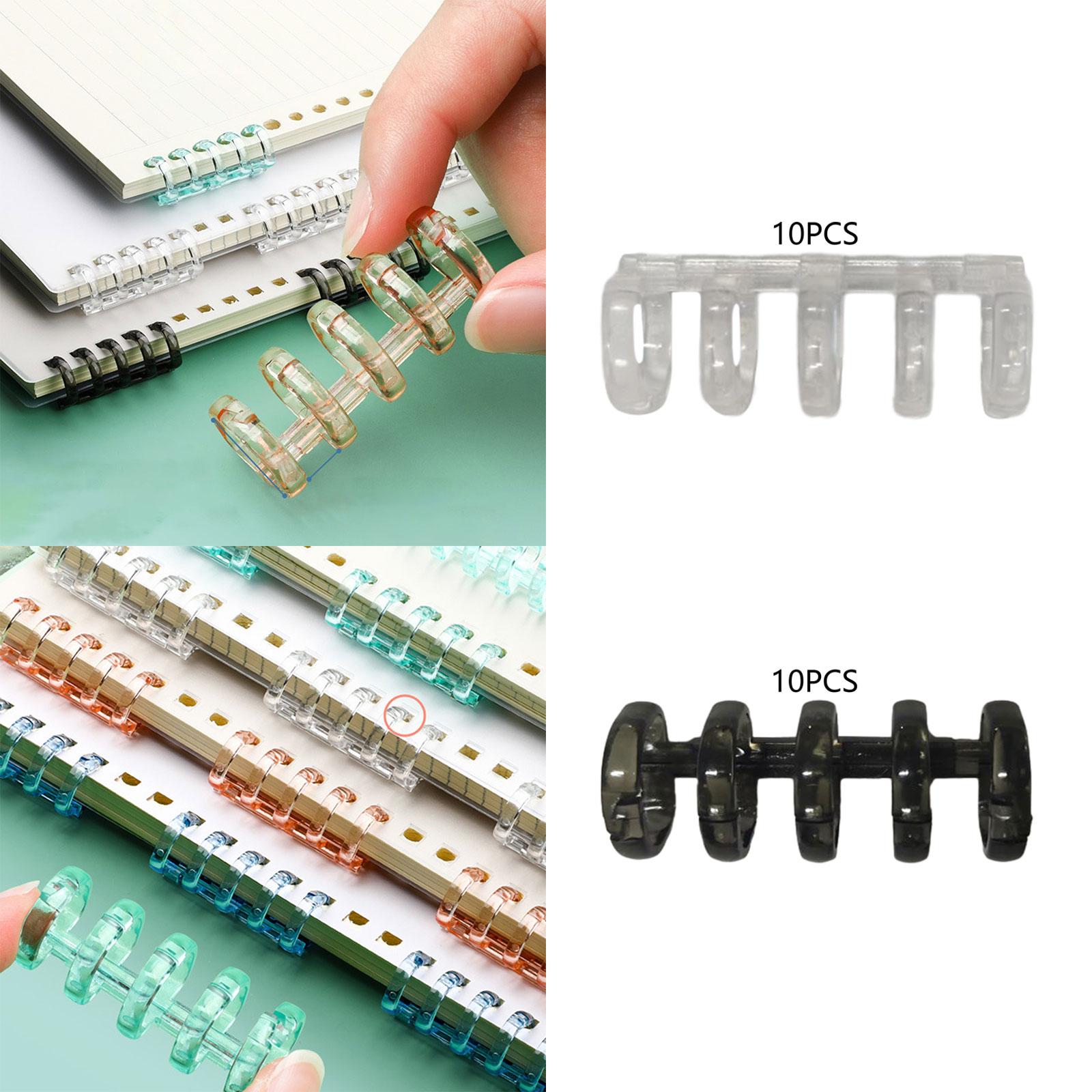4x10Pcs Loose Leaf Binder Rings Kids Binding Rings for Album Travel Diary Home Clear