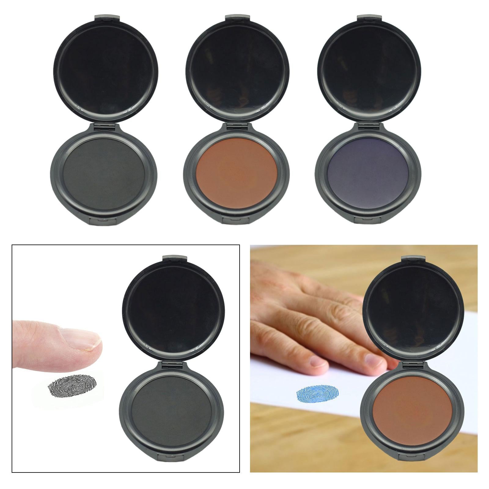 4xFingerprint Ink Pad Fingerprint Pad for Notary Fingerprint Cards Security ID Black