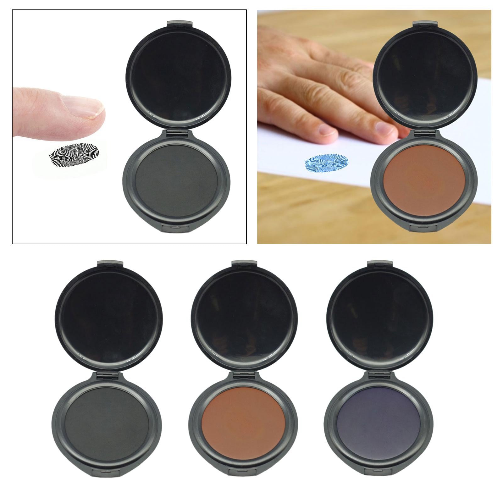 3xFingerprint Ink Pad Fingerprint Pad for Notary Fingerprint Cards Security ID Black