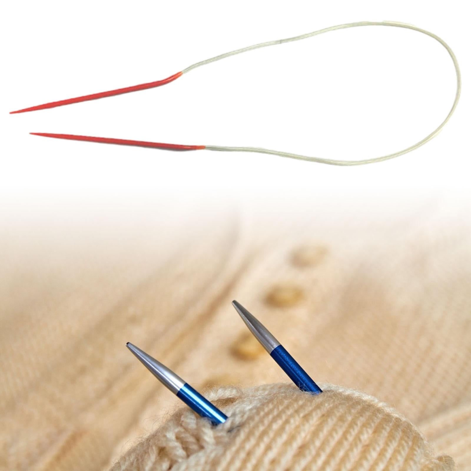 4xCircular Cable Knitting Pin Yarn Flexible Knit Pin for Scarf Sweater Sleeves
