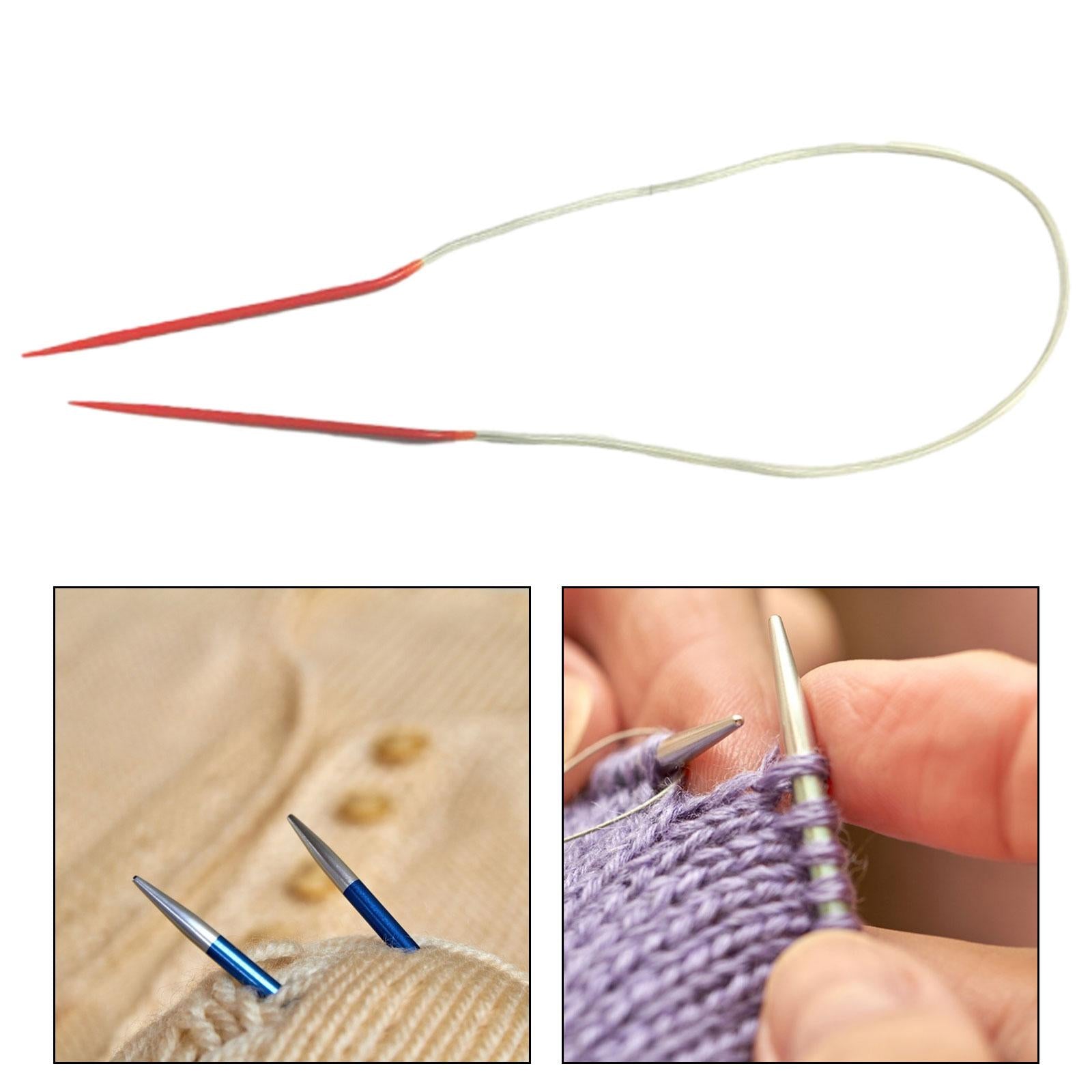 2xCircular Cable Knitting Pin Yarn Flexible Knit Pin for Scarf Sweater Sleeves